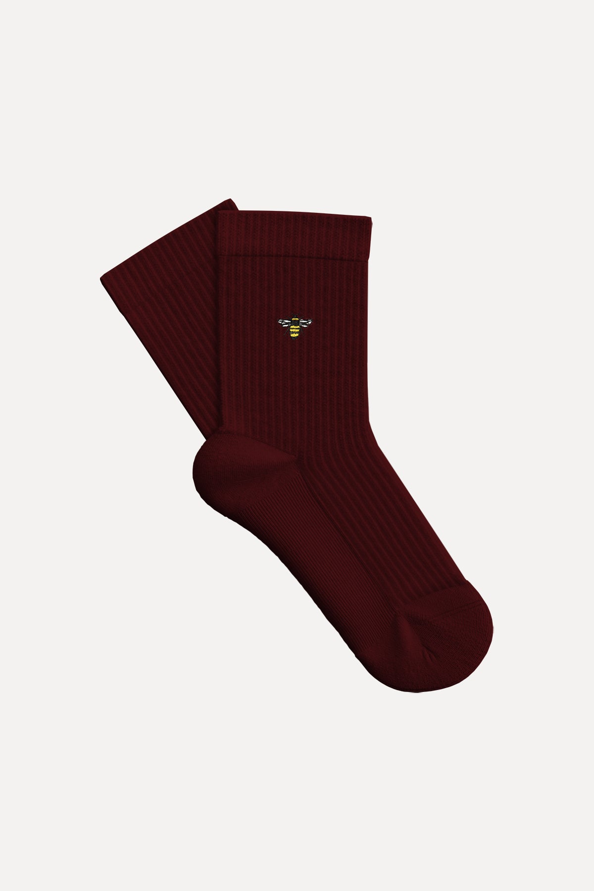 Bumble Bee Towel Socks - Burgundy