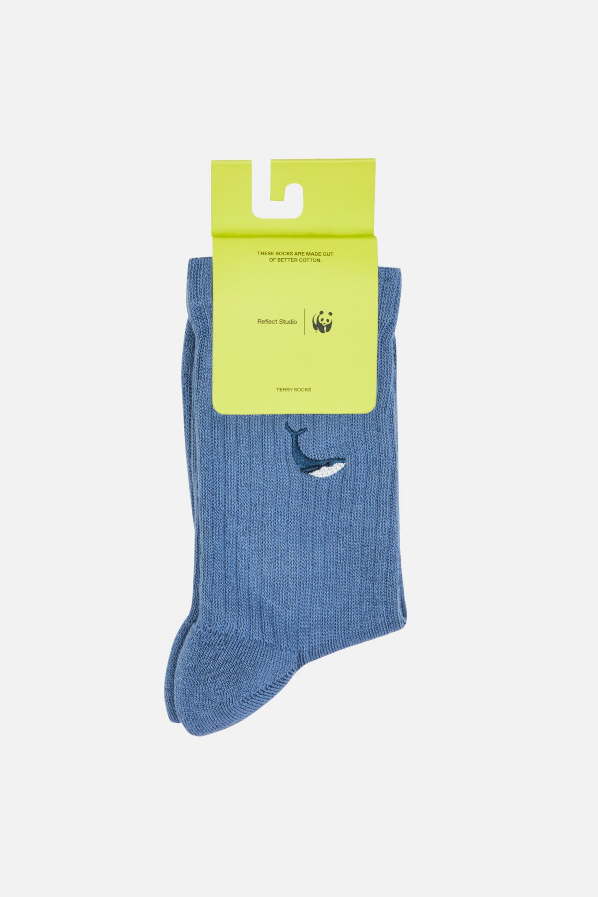 Whale Towel Socks - Blue