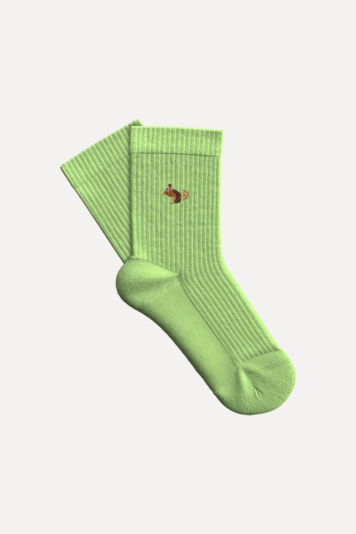 Squirrel Towel Socks - Pistachio Green