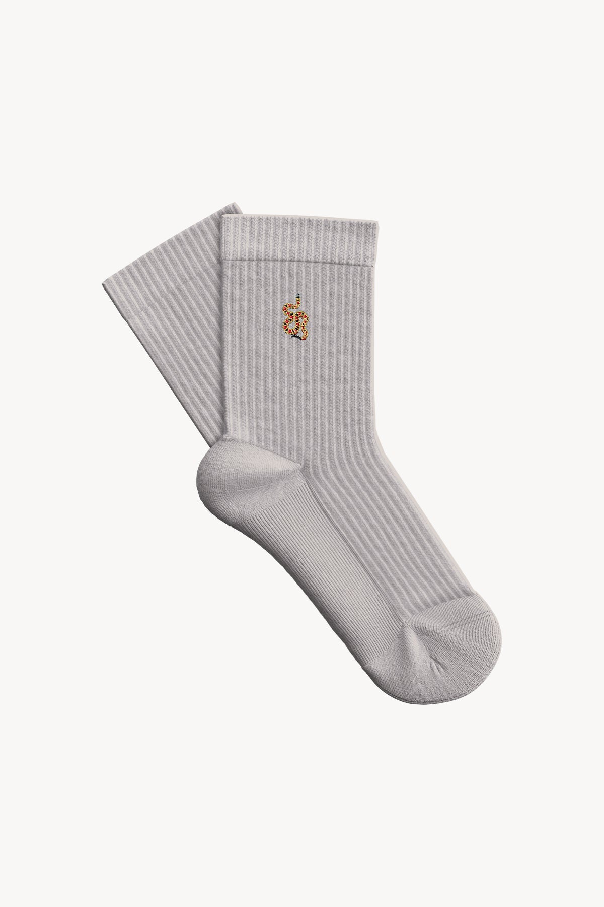 Coral Snake Towel Socks - Light Gray