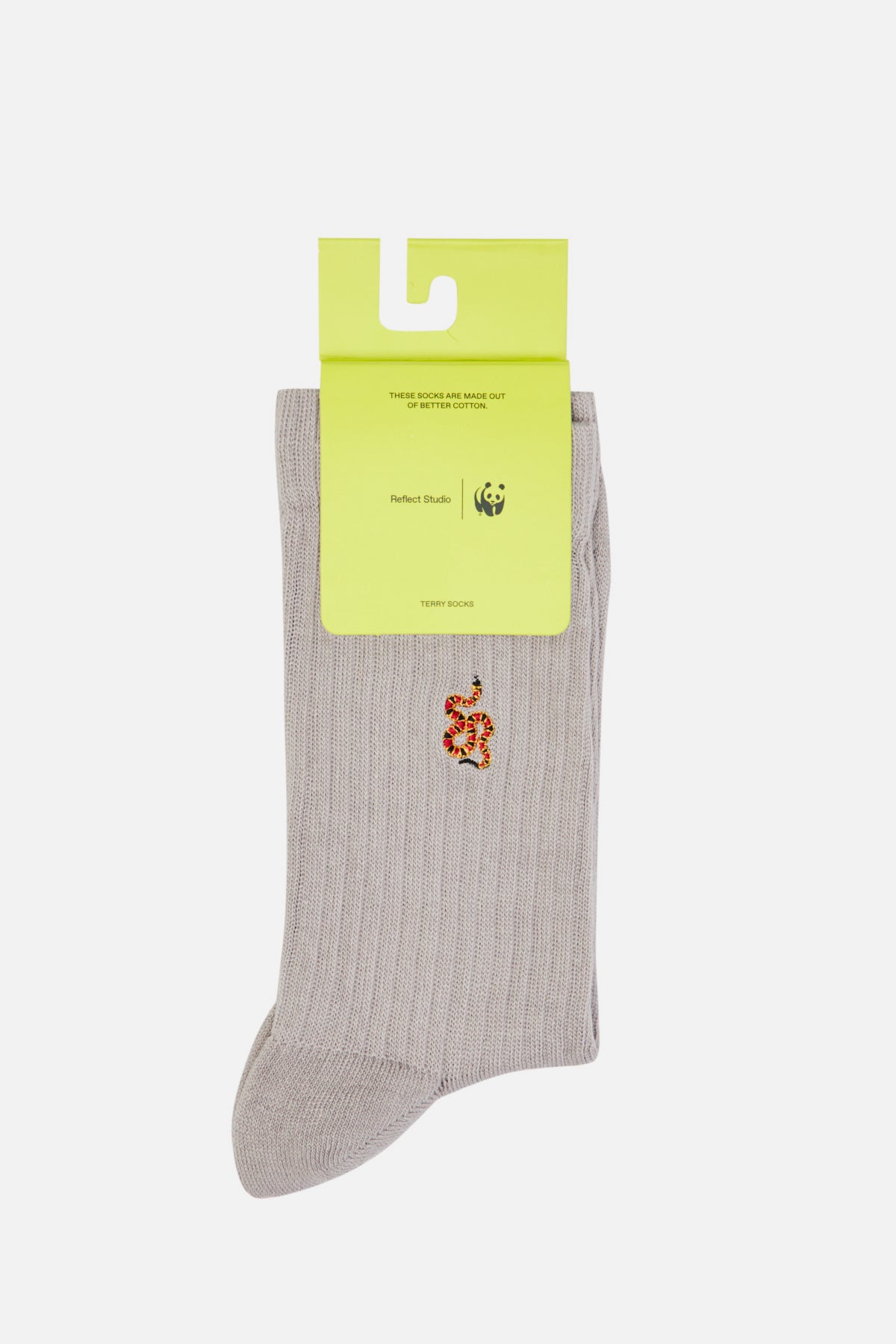 Coral Snake Towel Socks - Light Gray