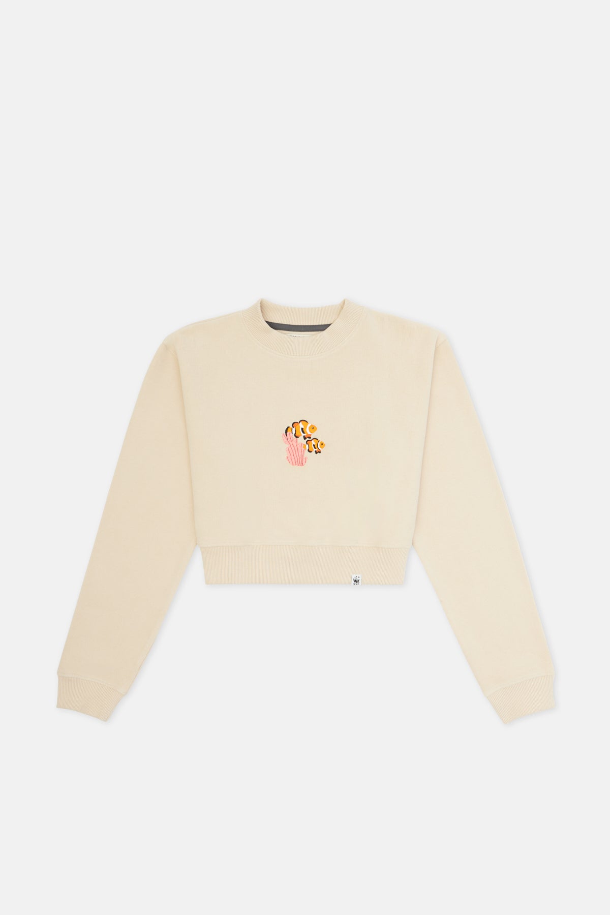 Clownfish Crop Sweatshirt - Parchment Beige