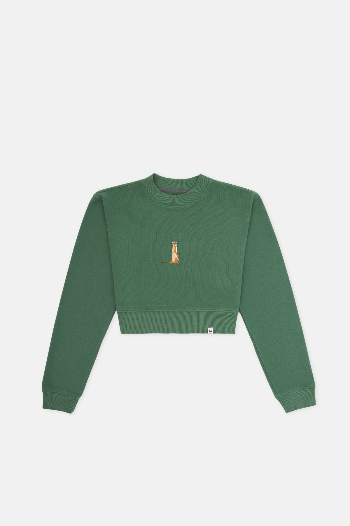 Meerkat Crop Sweatshirt - Green