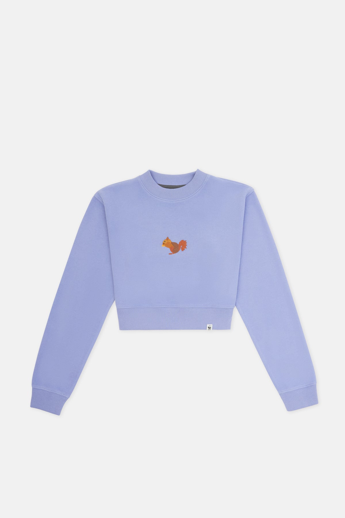 Squirrel Crop Sweatshirt - Lilac