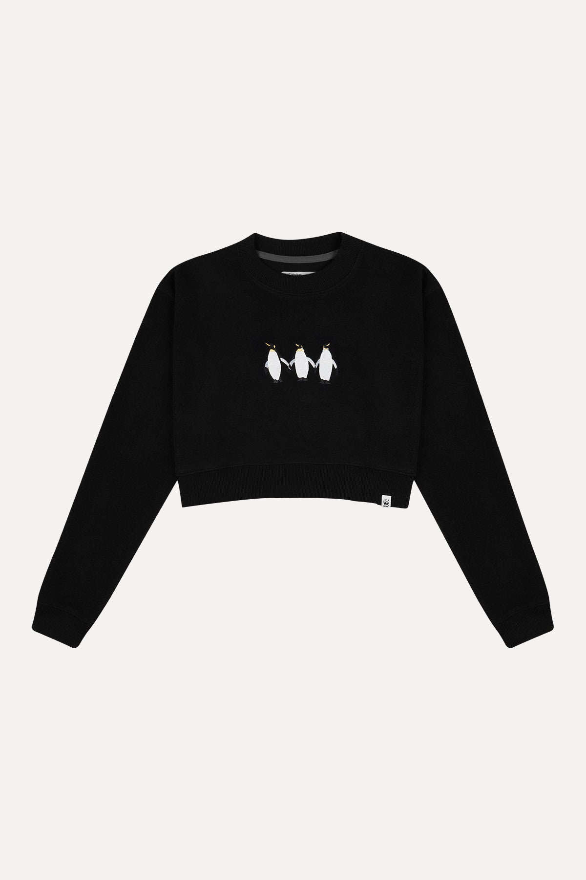3 Penguin Crop Sweatshirt - Black