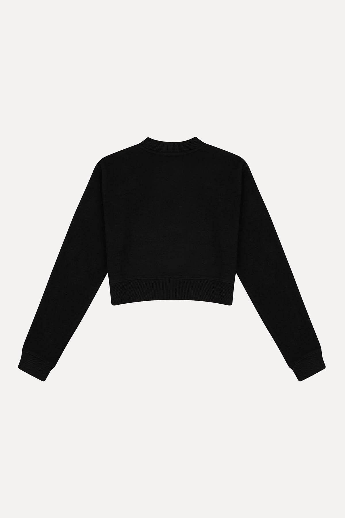 3 Penguin Crop Sweatshirt - Black