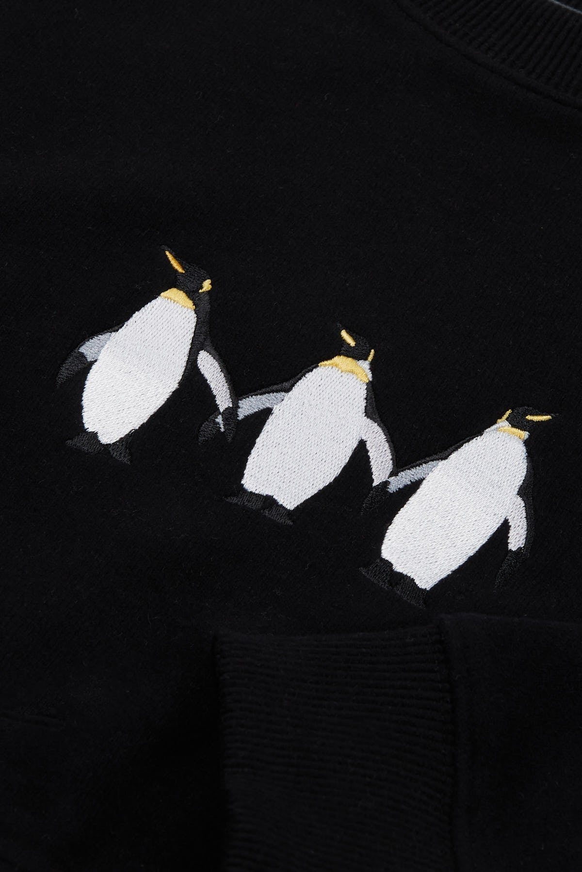 3 Penguin Crop Sweatshirt - Black