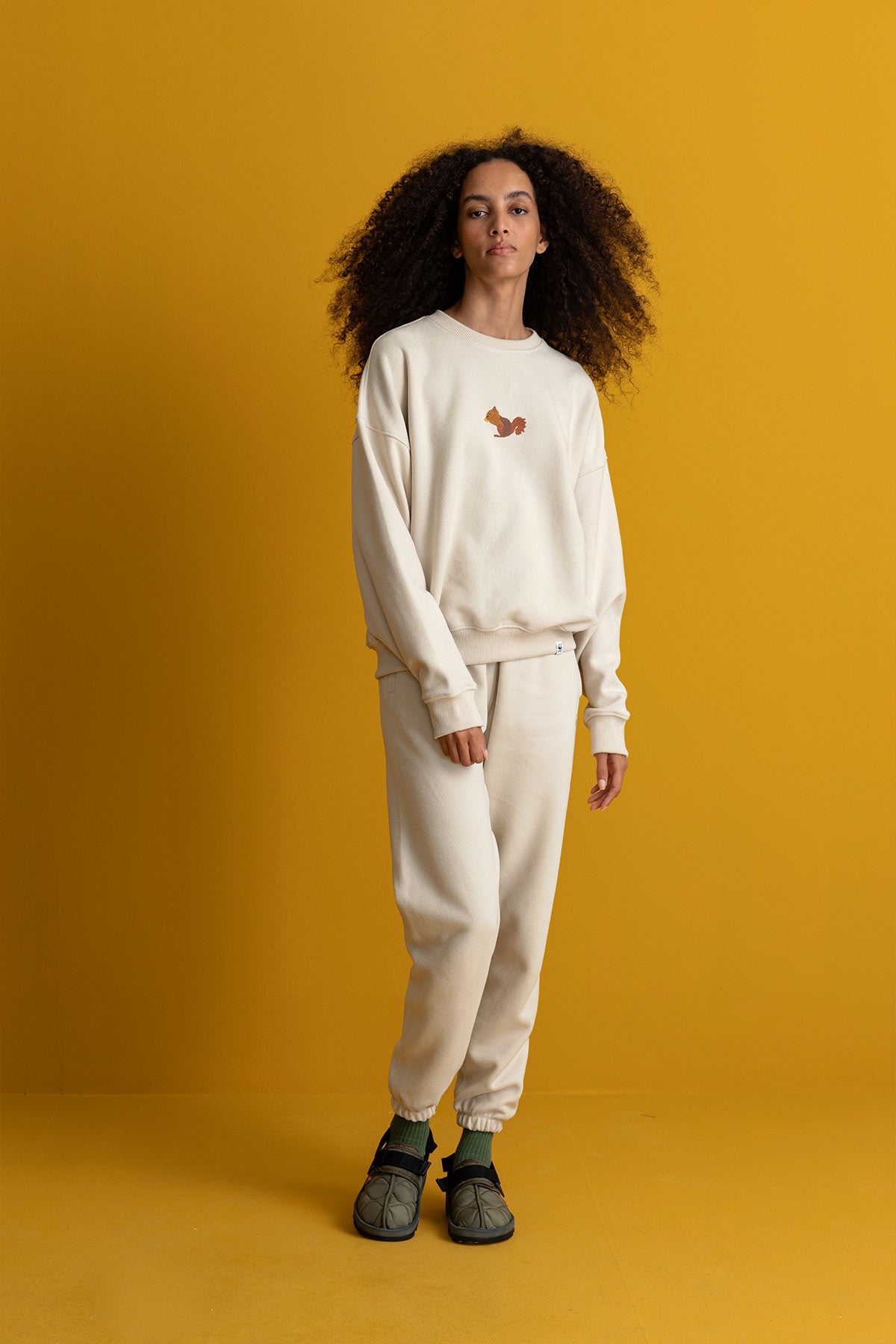 Squirrel Sweatshirt - Parchment Beige