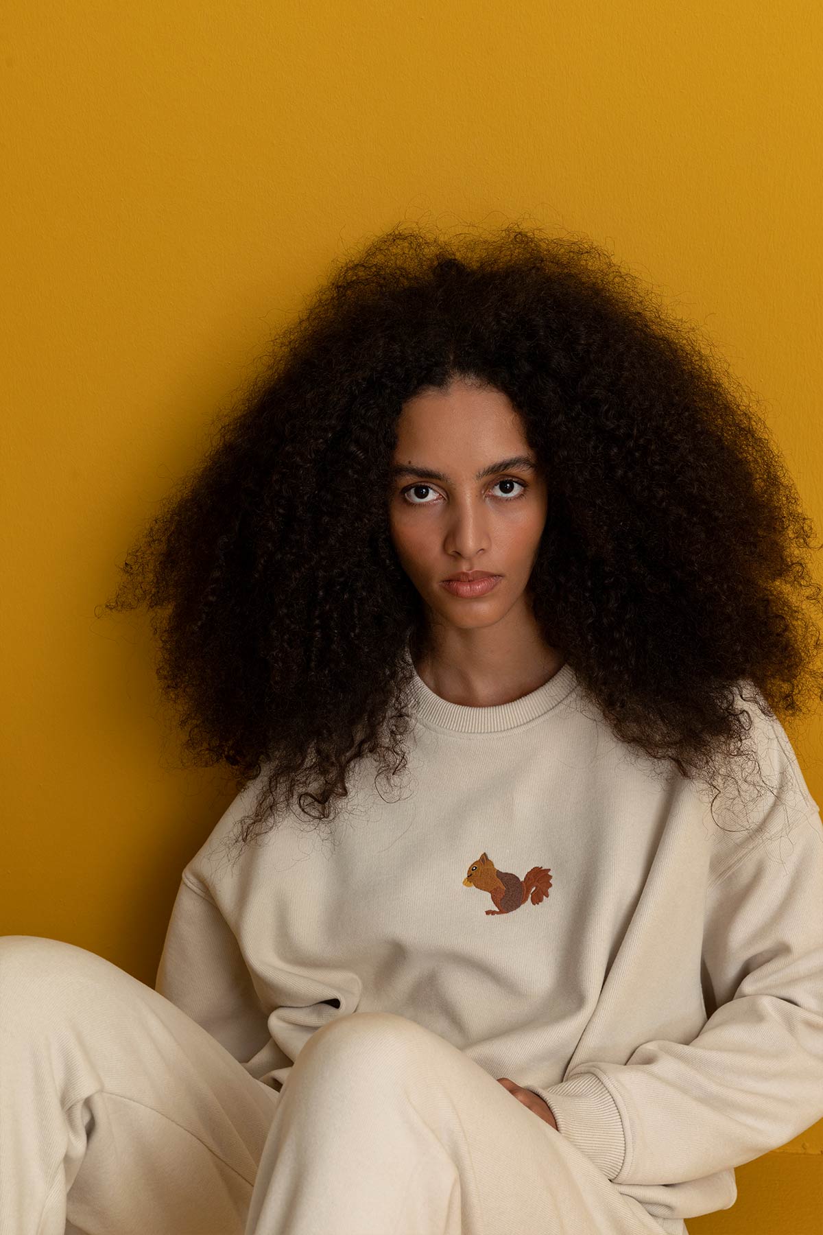 Squirrel Sweatshirt - Parchment Beige