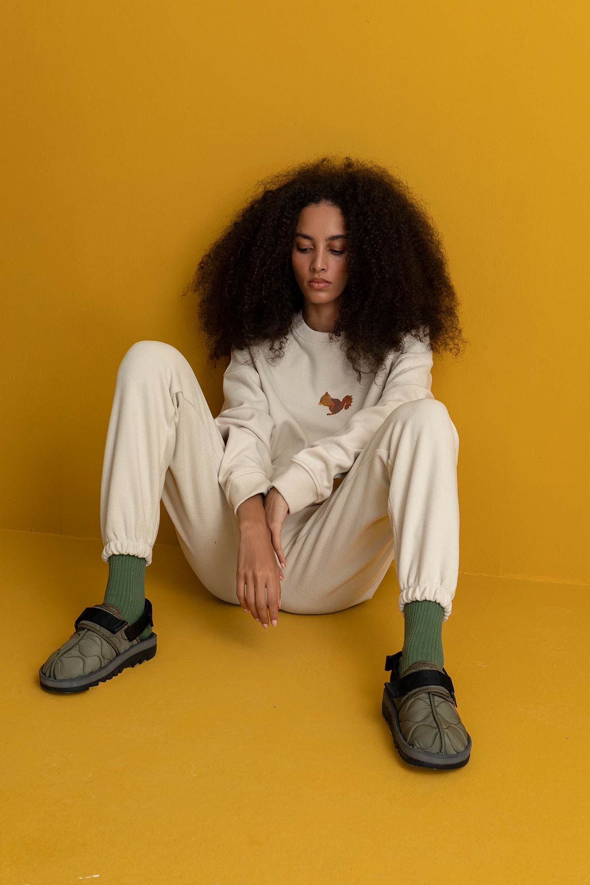 Squirrel Sweatshirt - Parchment Beige