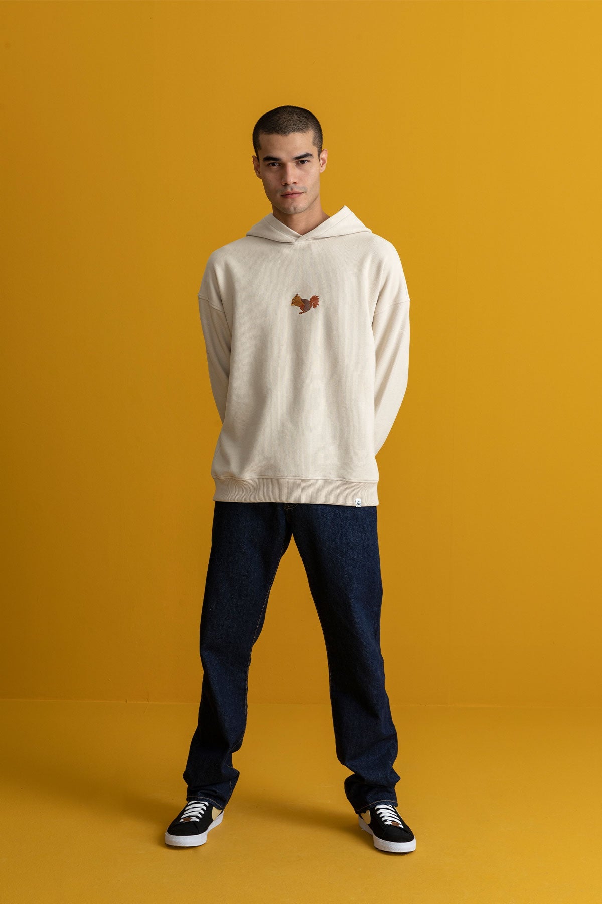 Squirrel Hoodie - Parchment Beige