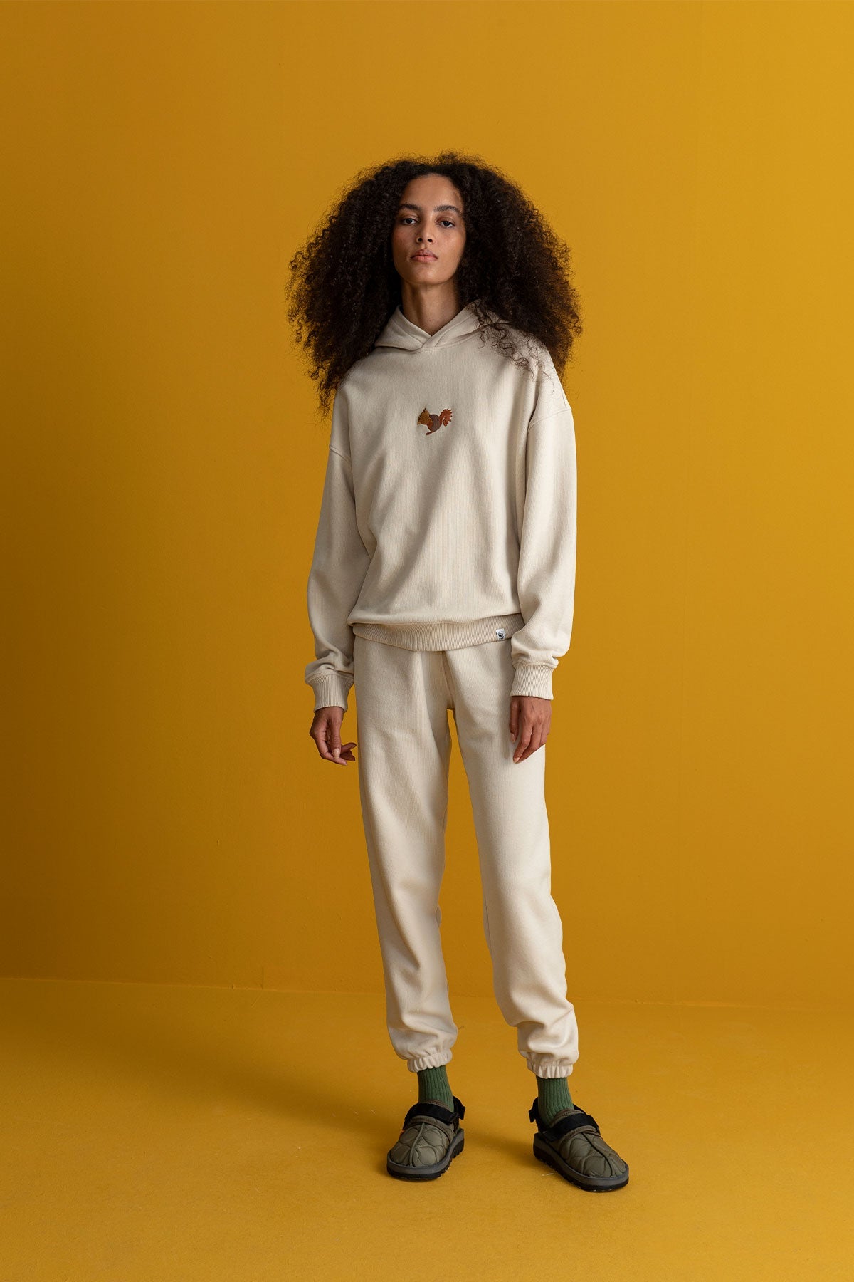 Squirrel Hoodie - Parchment Beige