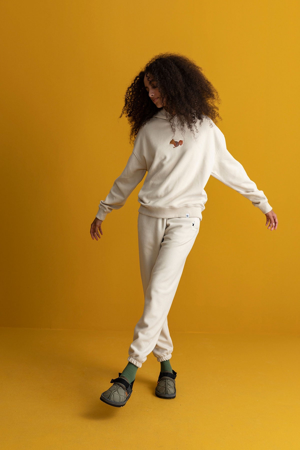 Squirrel Hoodie - Parchment Beige