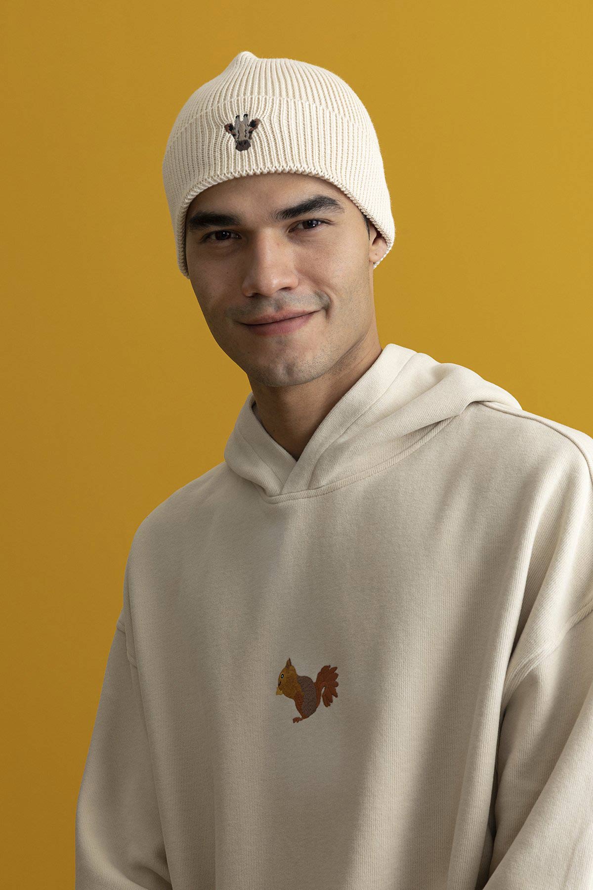 Squirrel Hoodie - Parchment Beige