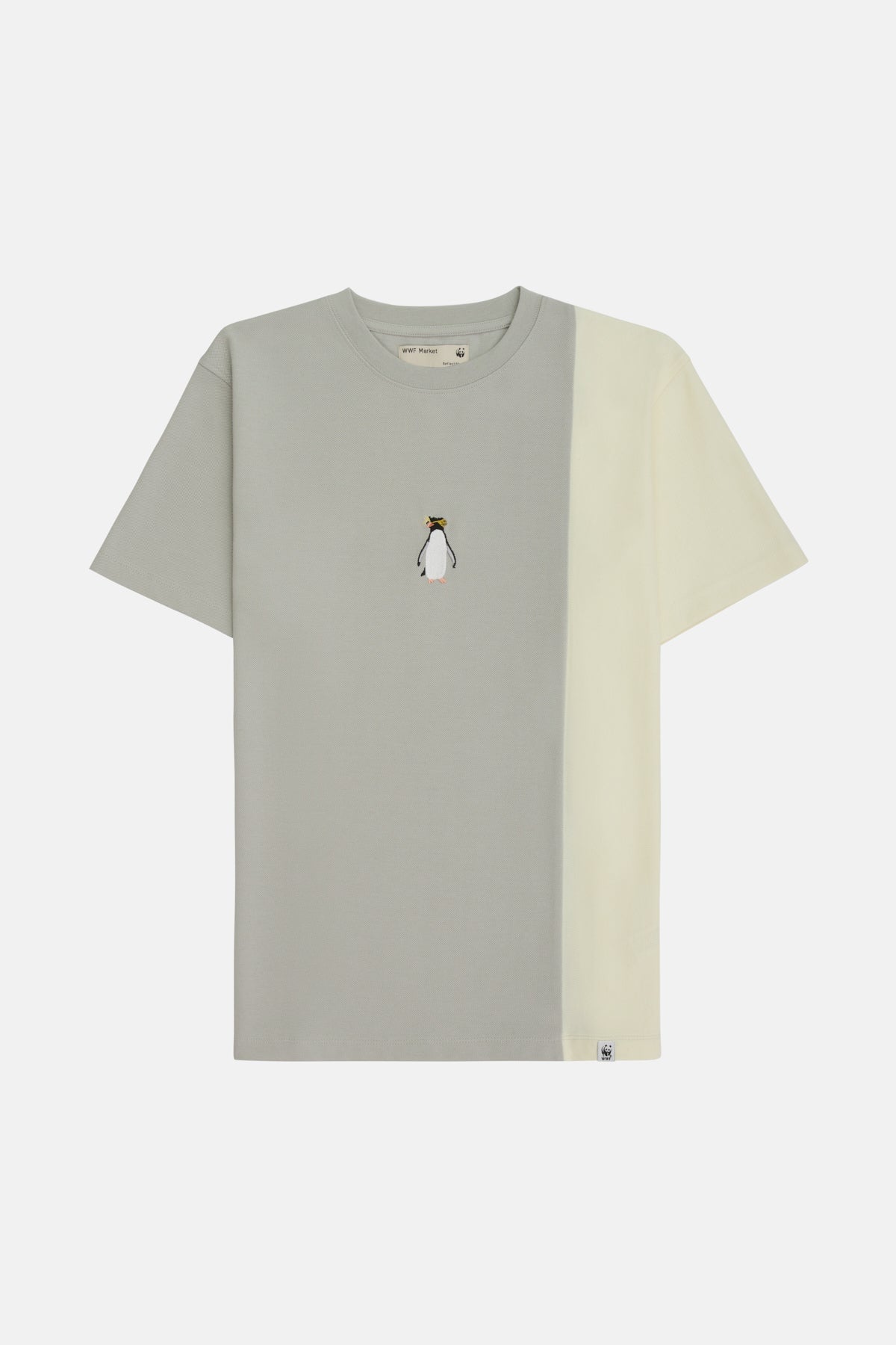 Southern Rockhopper Penguin Colorblock T-Shirt - Gray