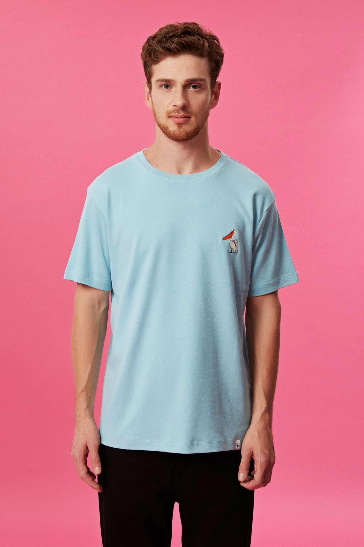 Dalmatian Pelican T-Shirt - Mint Blue