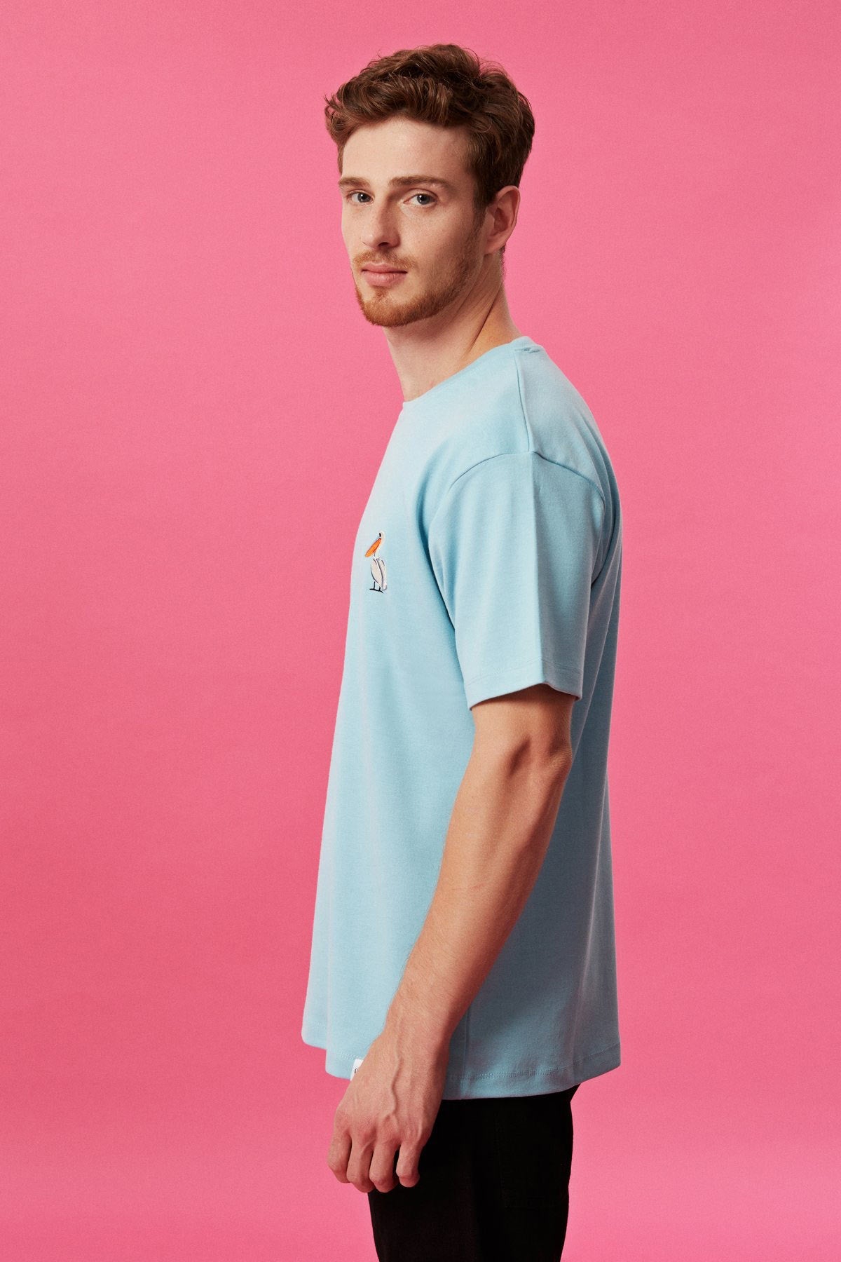 Dalmatian Pelican T-Shirt - Mint Blue
