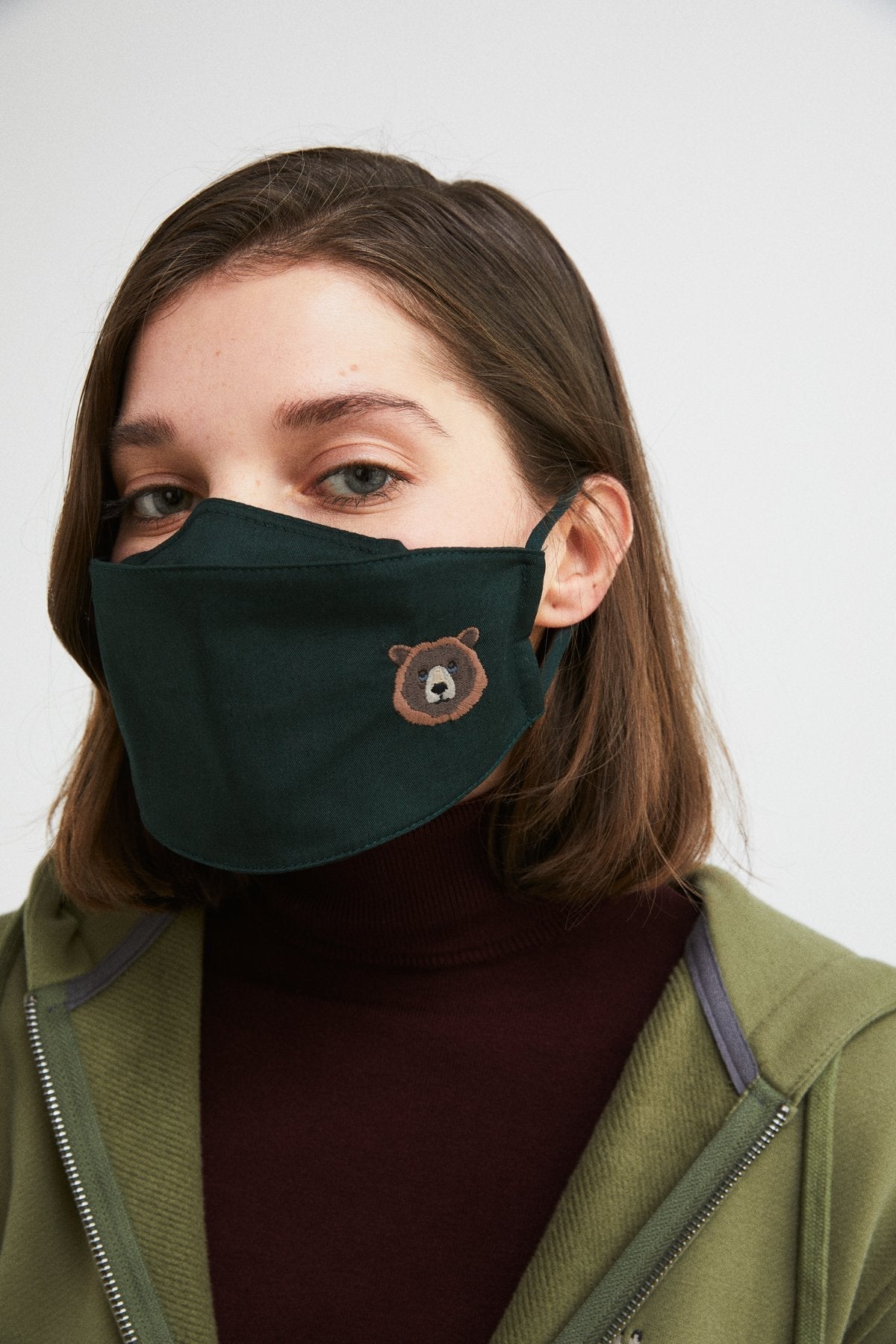 Grizzly Bear Mask - Green
