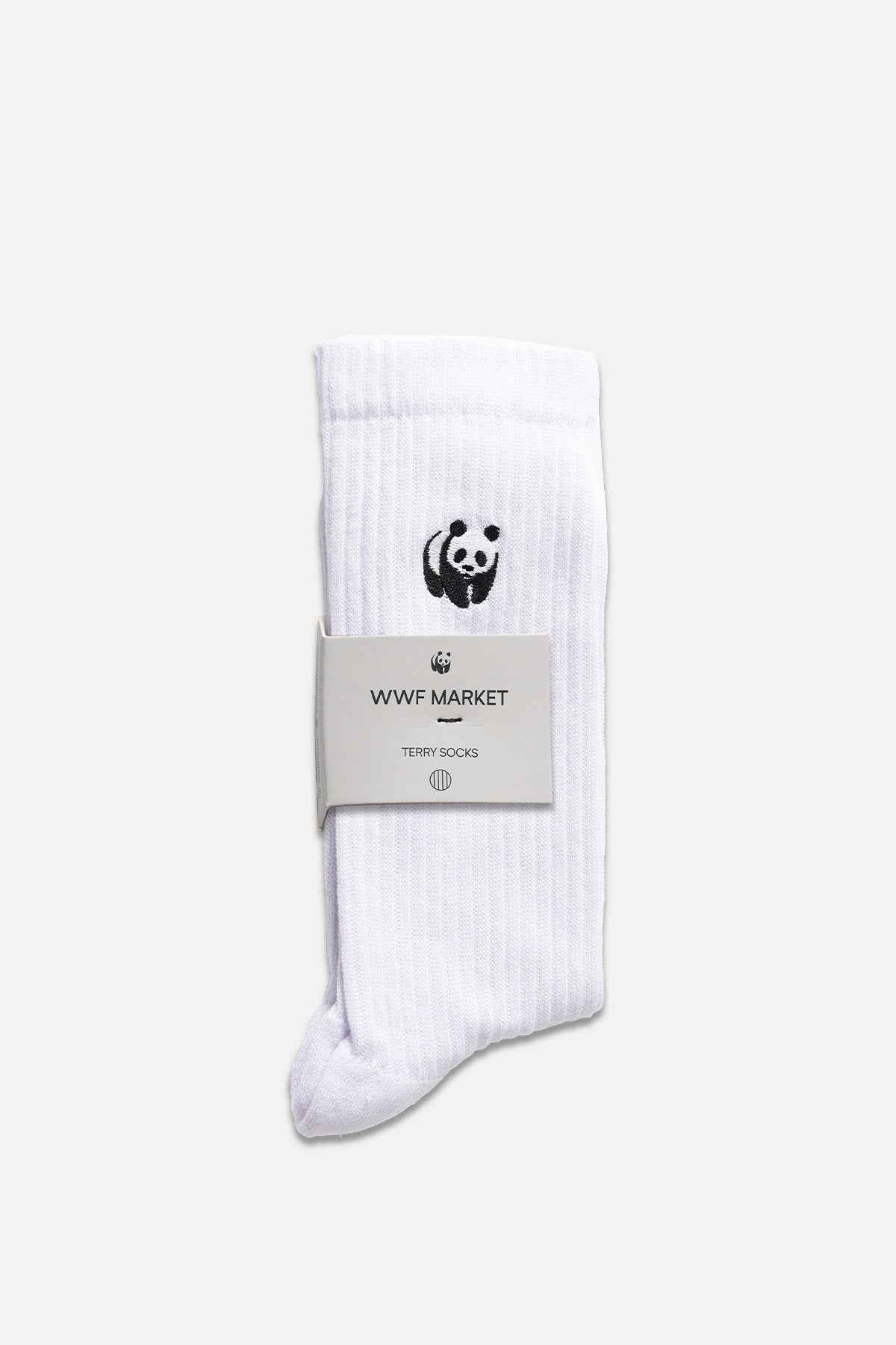 WWF Logo Towel Socks - White