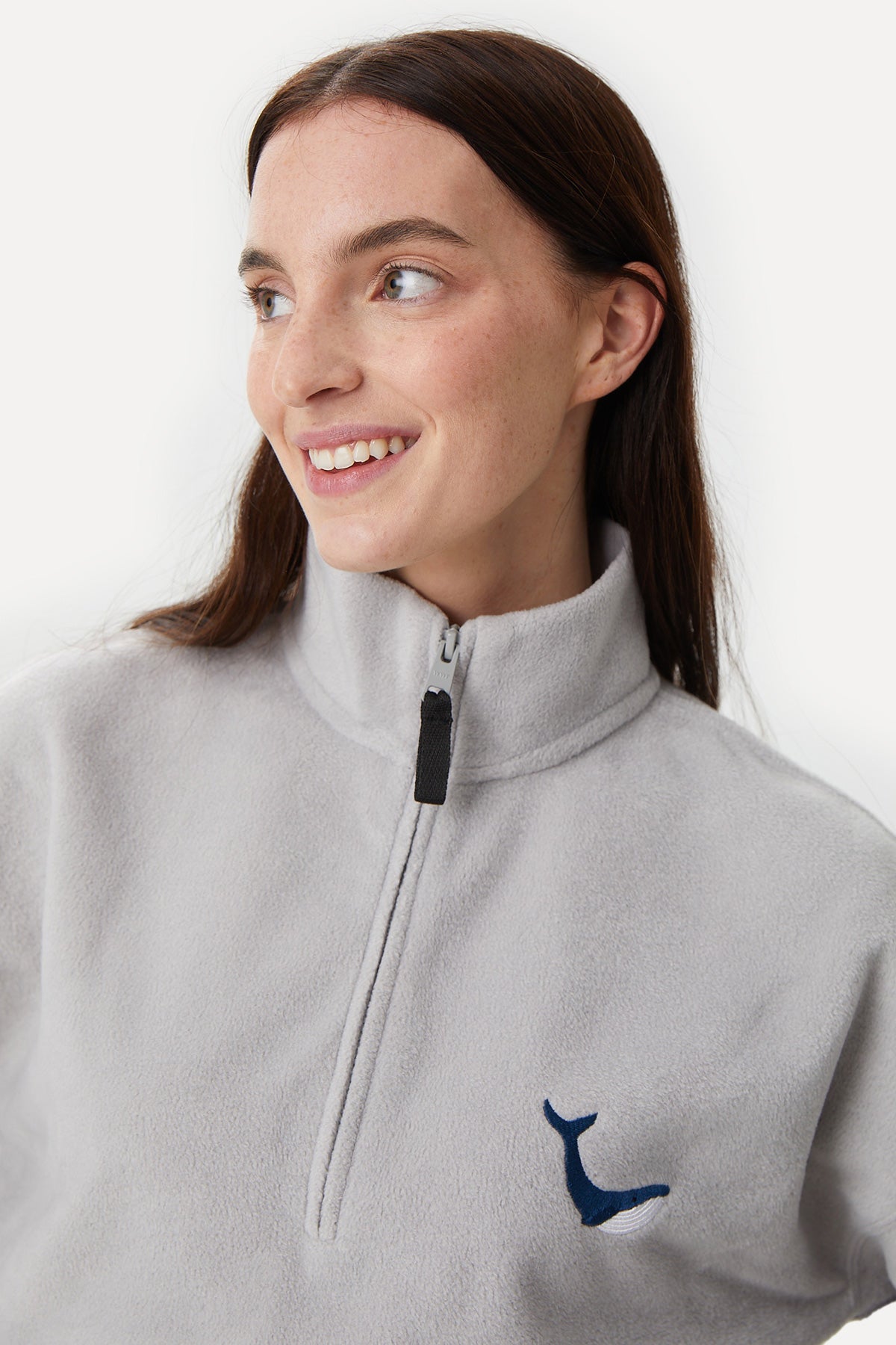 Whale Crop Fleece - Gray
