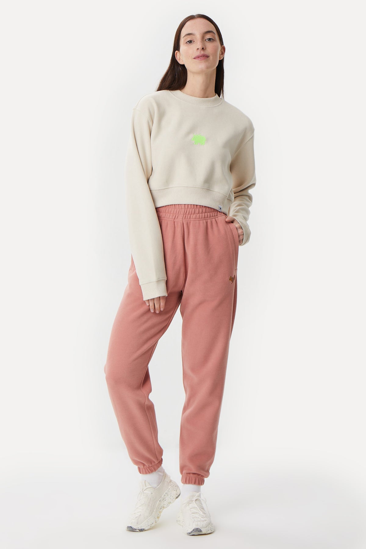 Lar Porcupine Crop Sweatshirt - Parchment Beige