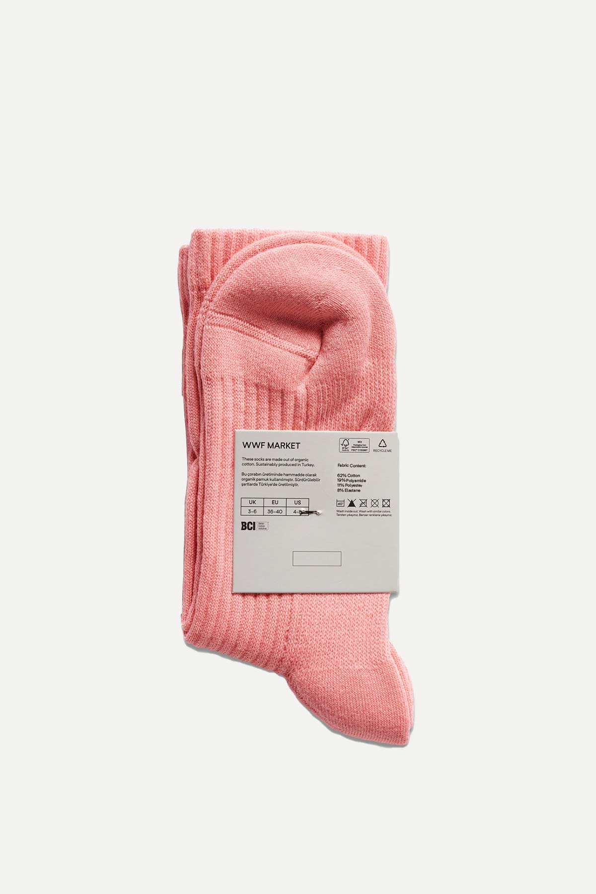 Giraffe Towel Socks - Pink