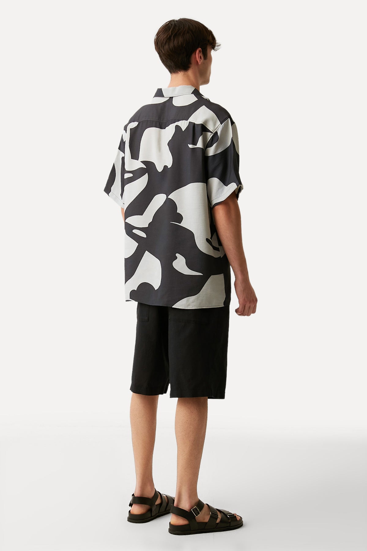 Orca All Over Print Oversize Shirt - Black