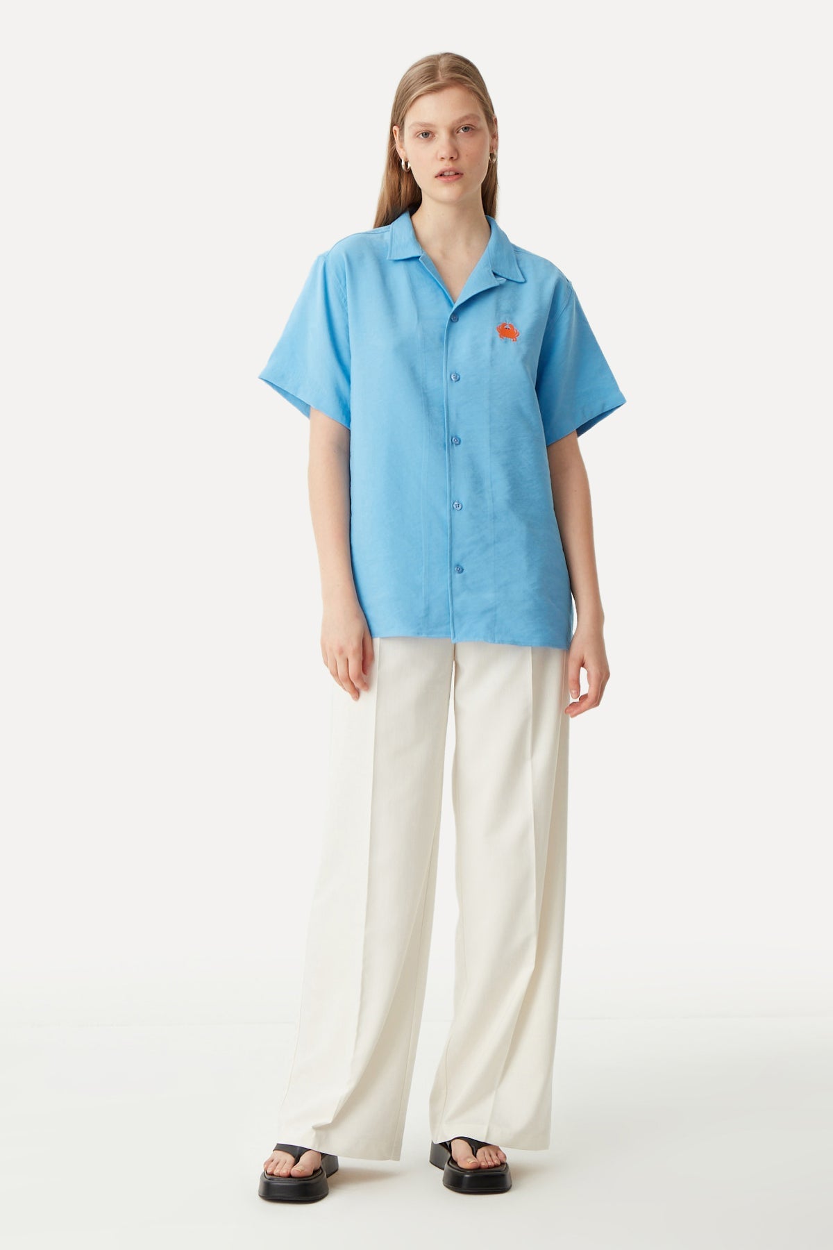 Crab Short Sleeve (TENCEL™) Shirt - Turquoise