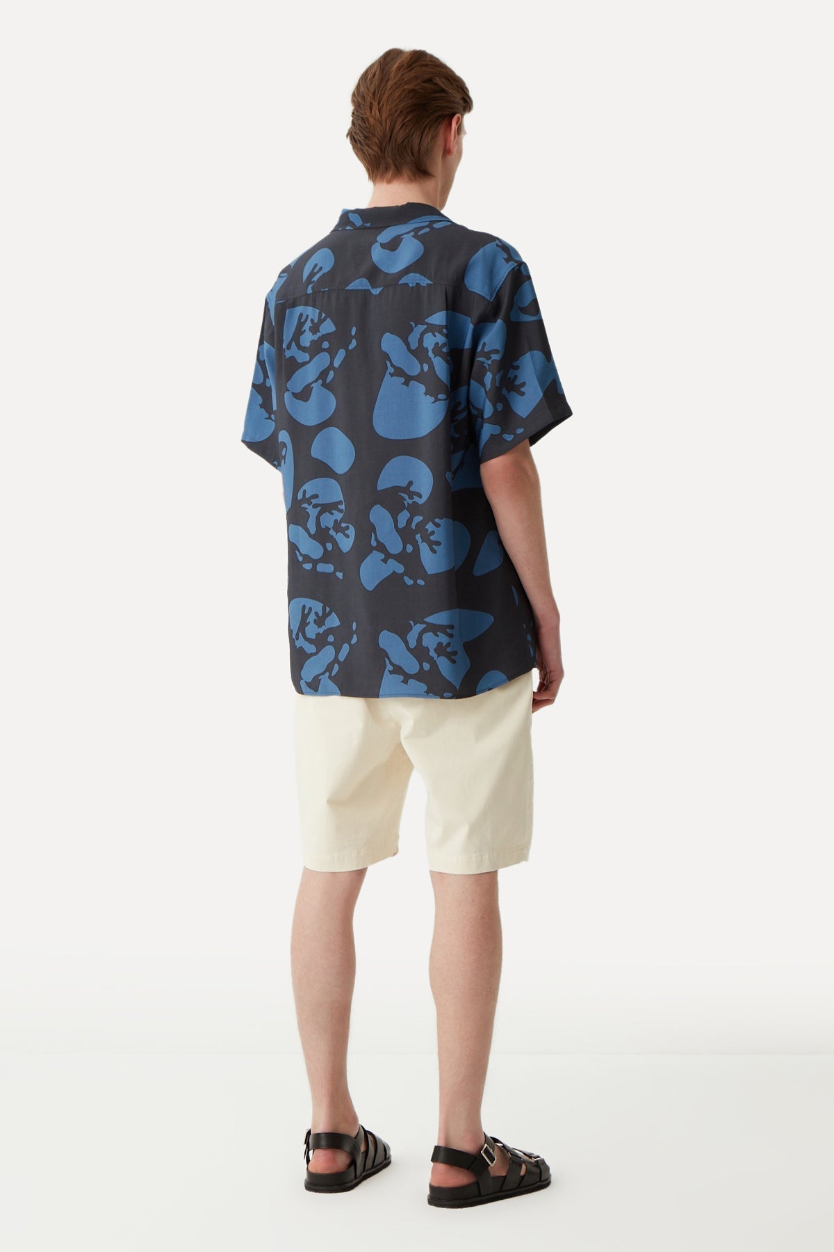 Frog All Over Print Oversize Short Sleeve Shirt - Black