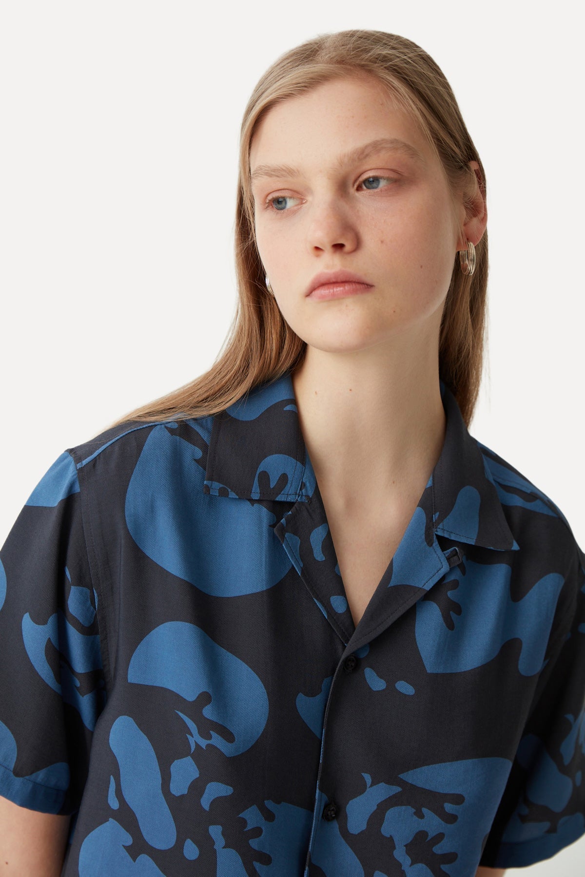 Frog All Over Print Oversize Short Sleeve Shirt - Black