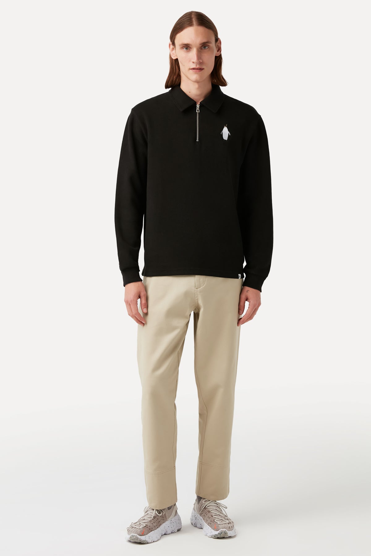 Emperor Penguin Polo Neck Sweatshirt - Black
