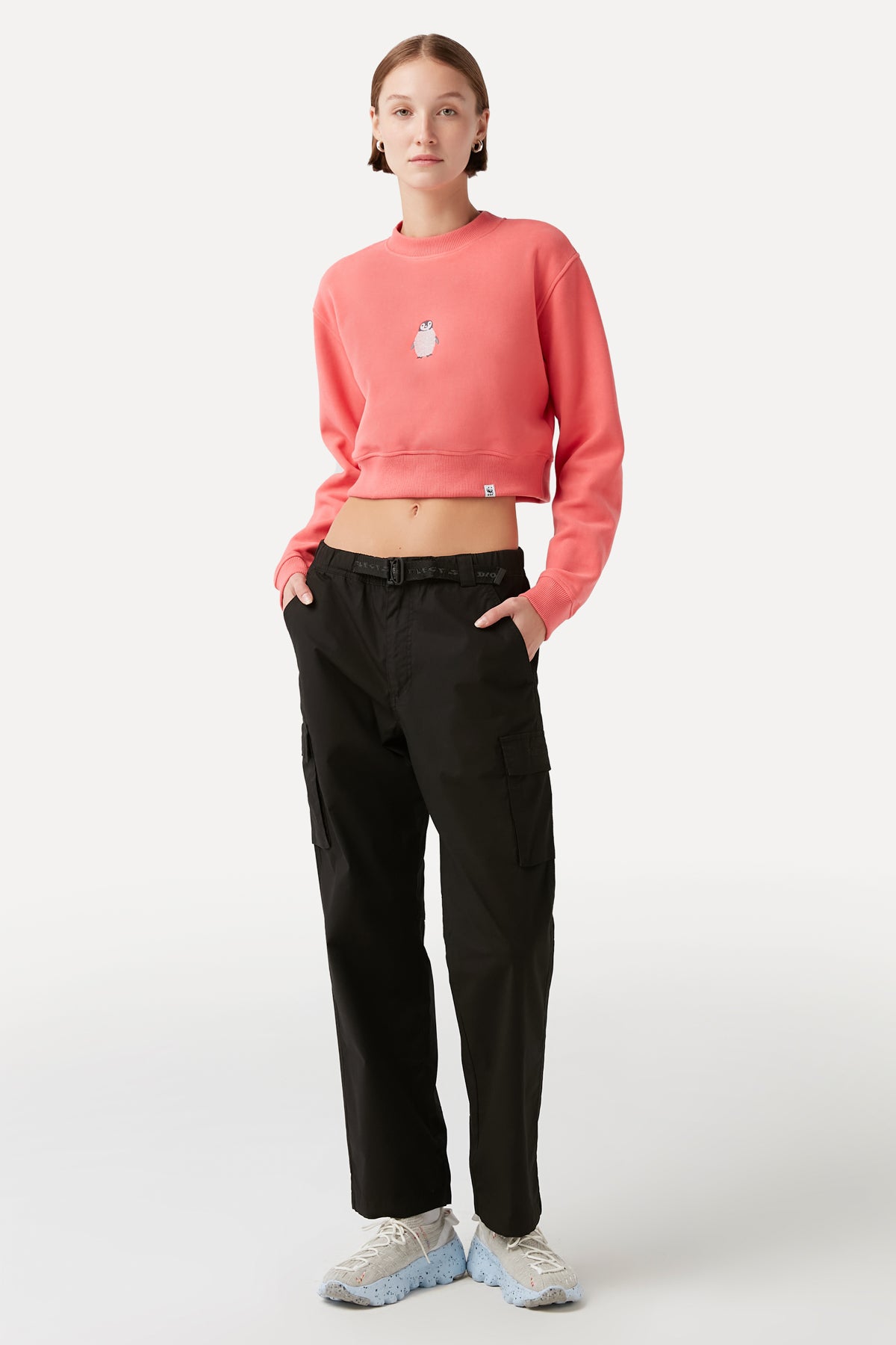 Baby Emperor Penguin Crop Sweatshirt - Pink