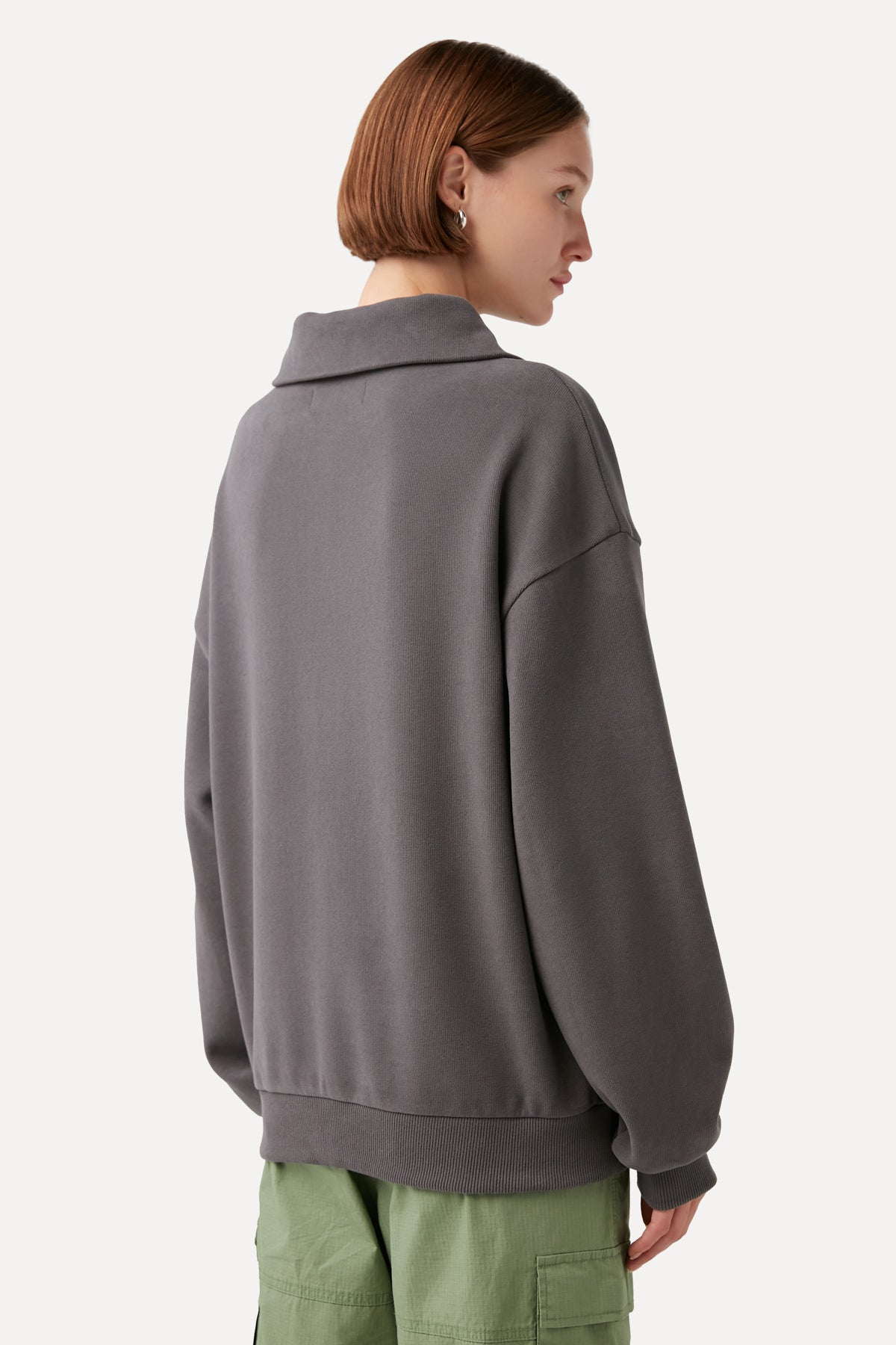 Little Blue Heron Q-Zip Sweatshirt - Dark Gray