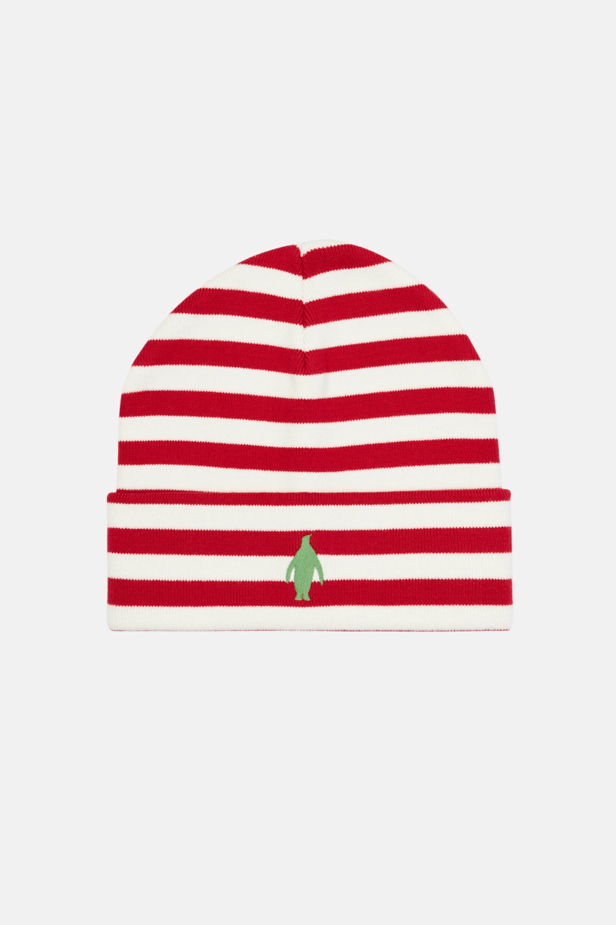 Emperor Penguin Striped Beanie - Red
