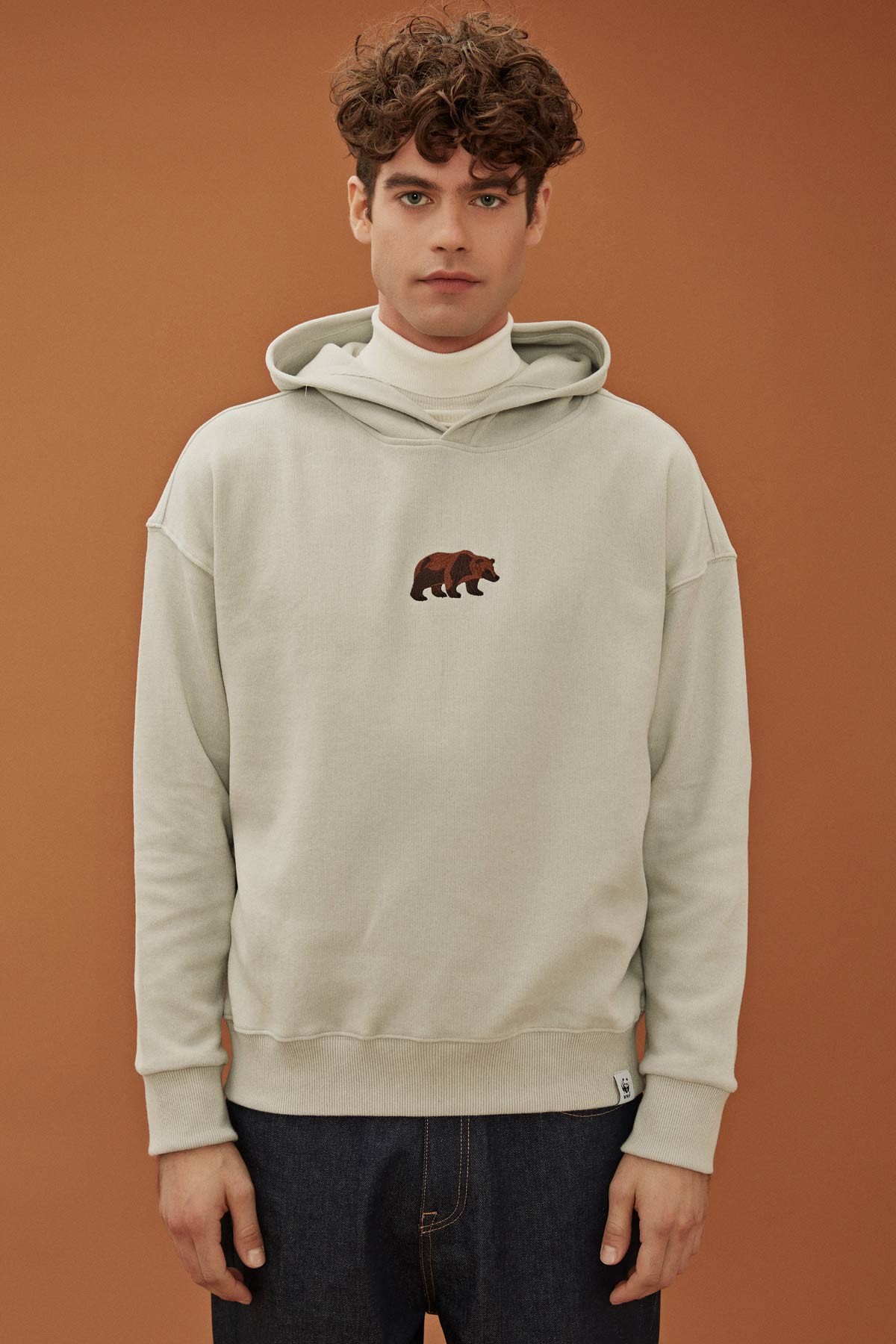 Grizzly Bear Hoodie - Light Gray
