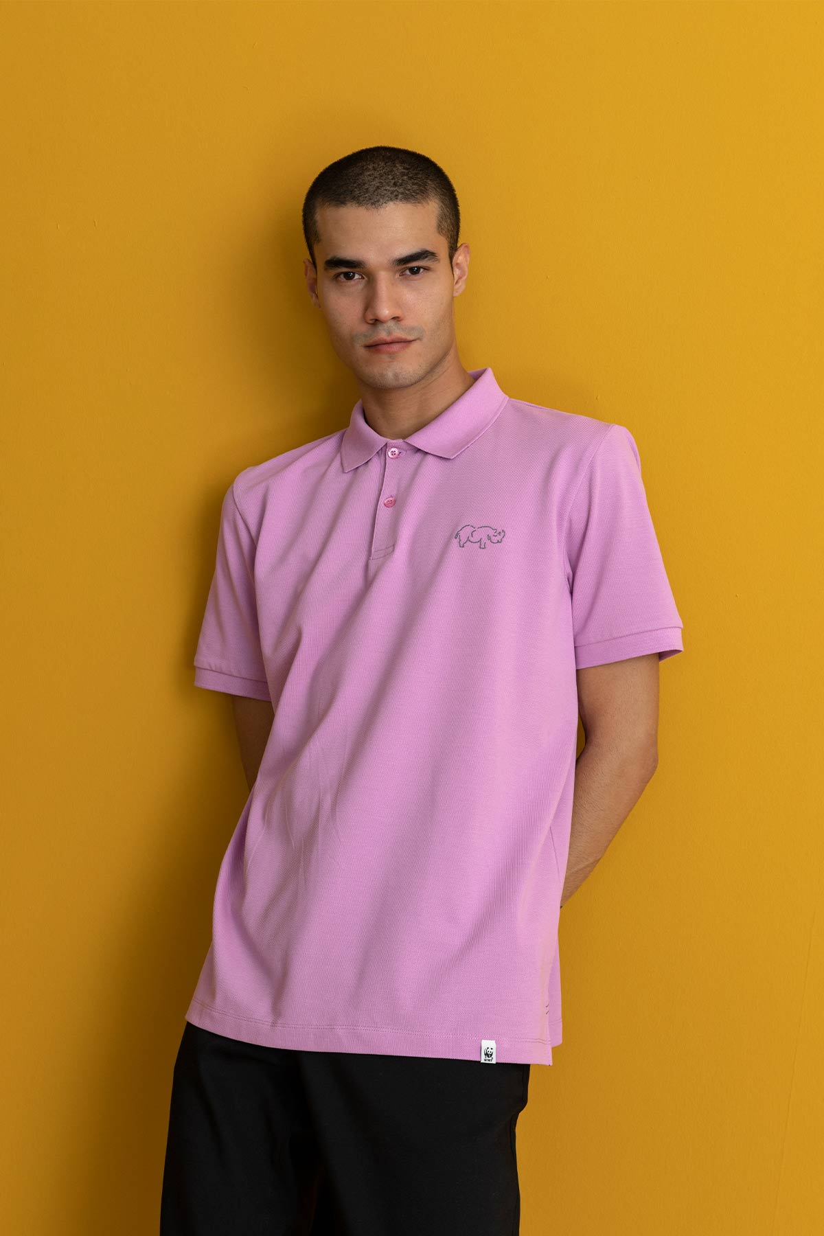 Rhino Outline Polo T-Shirt - Lilac