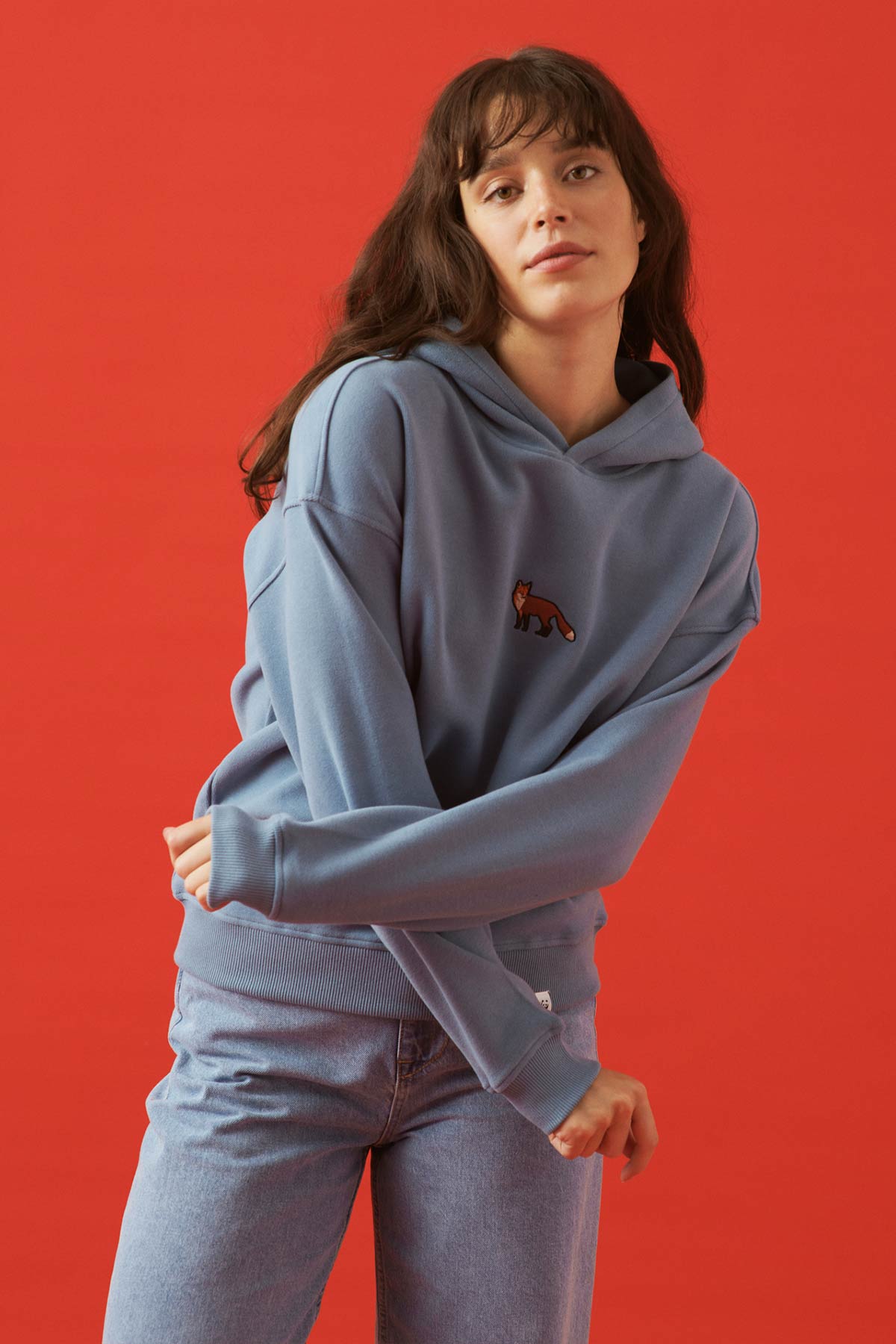 Red Fox Hoodie - Blue