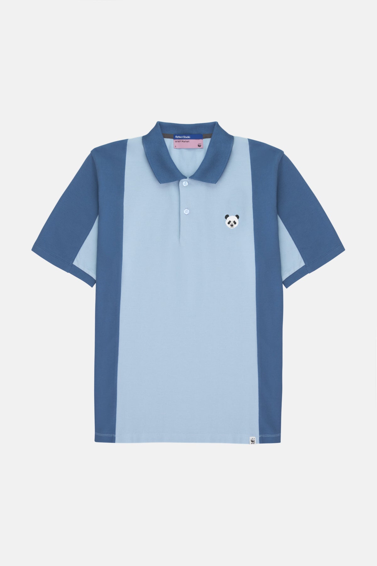Panda Colorblock Polo T-Shirt - Blue