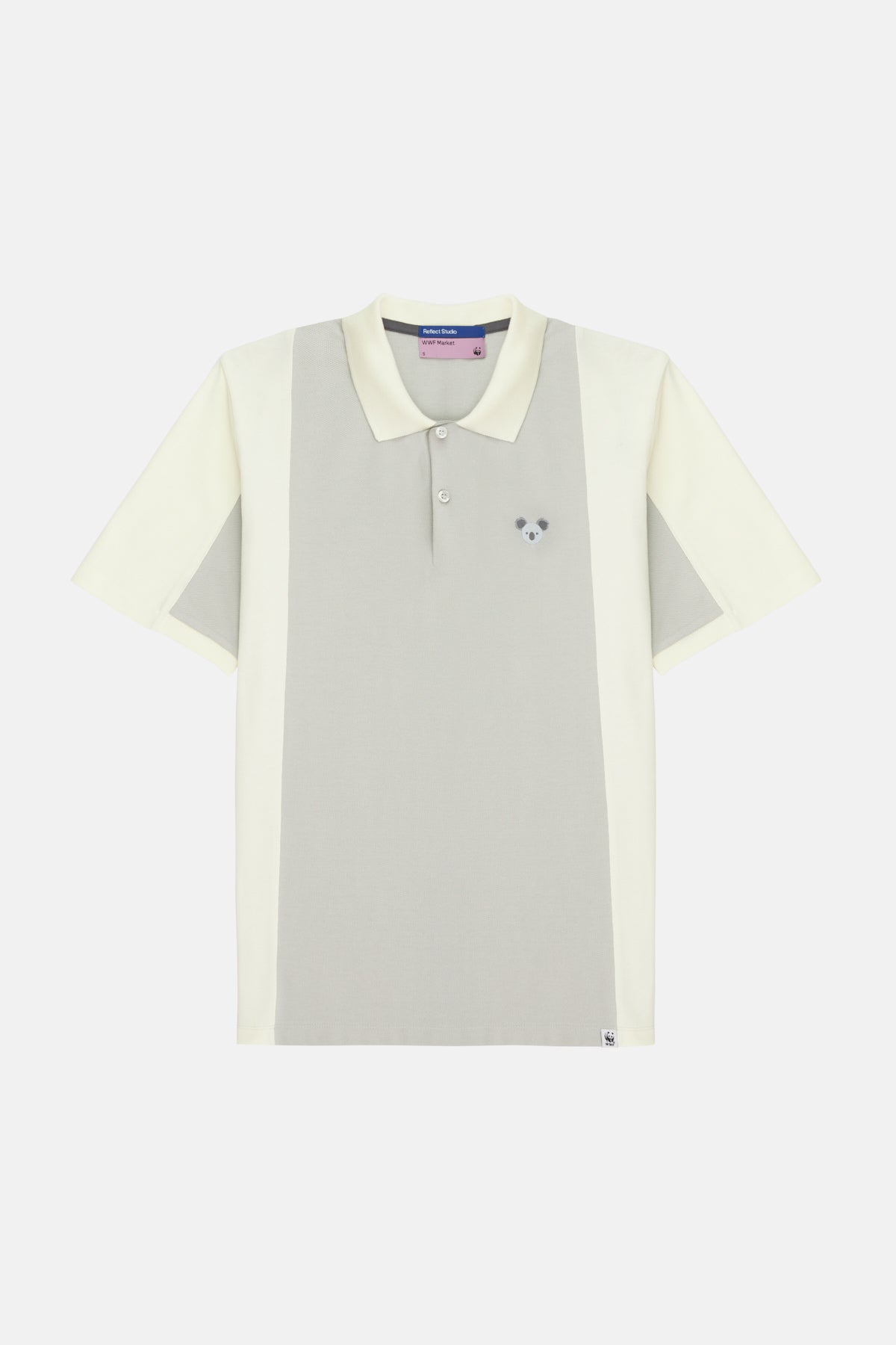 Koala Colorblock Polo T-Shirt - Gray