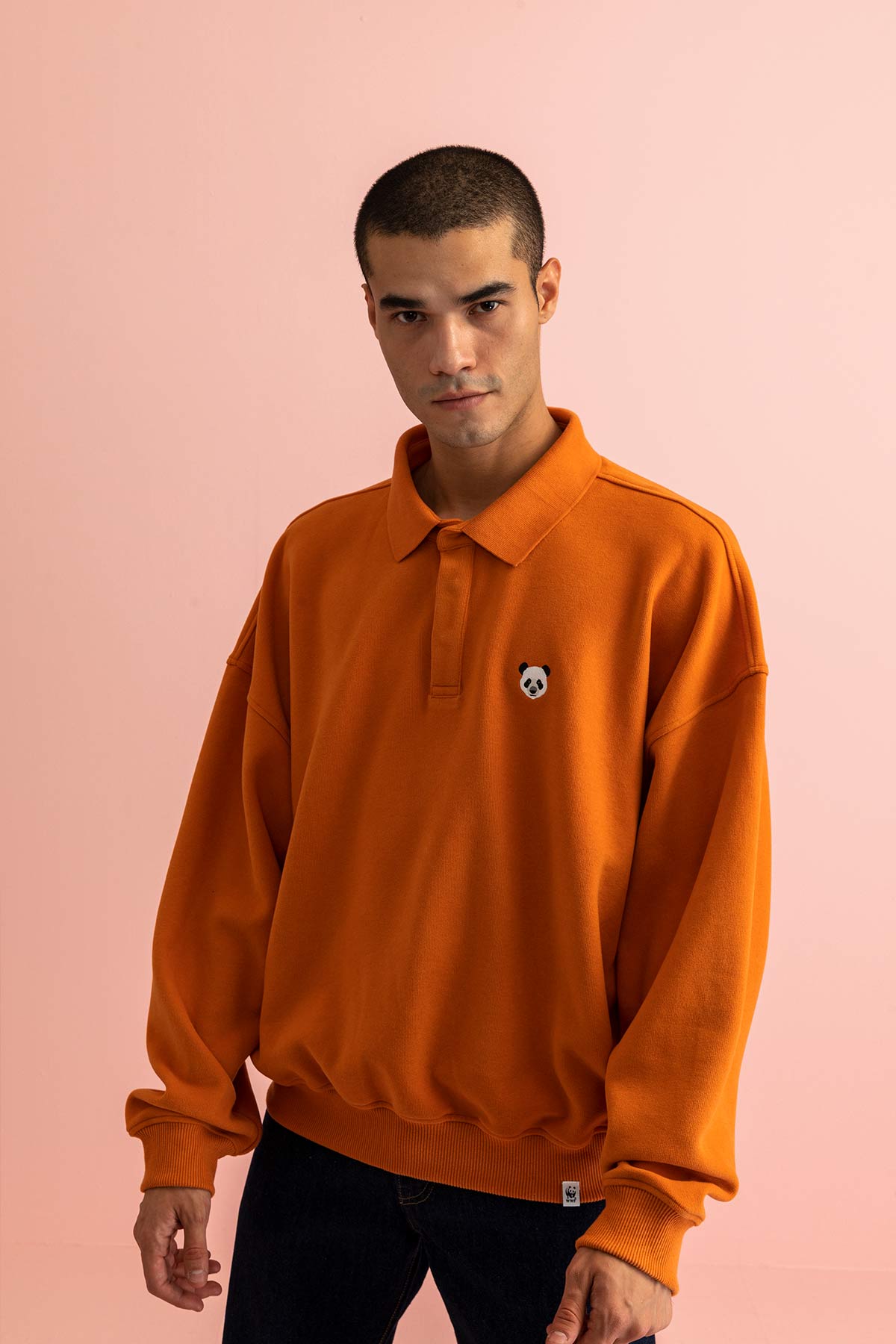 Panda Polo Sweatshirt - Orange