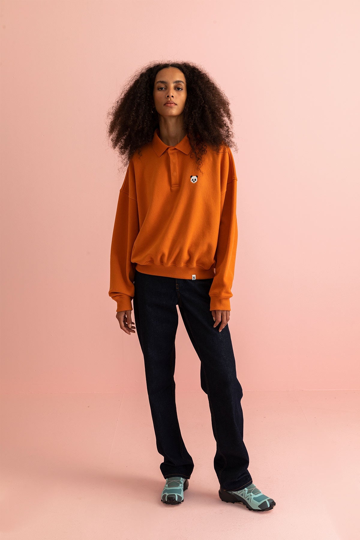 Panda Polo Sweatshirt - Orange