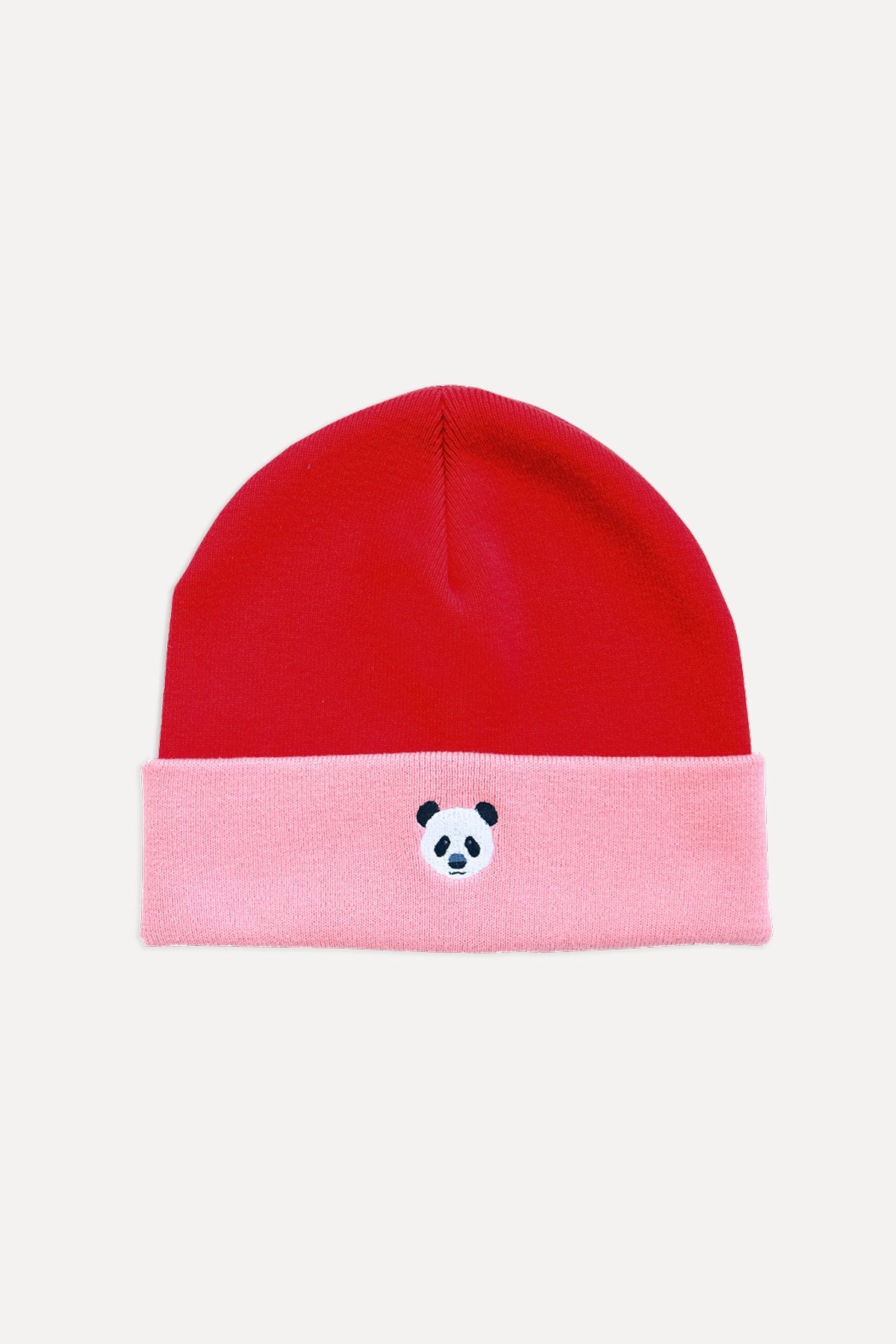 Panda Beanie - Red/Pink