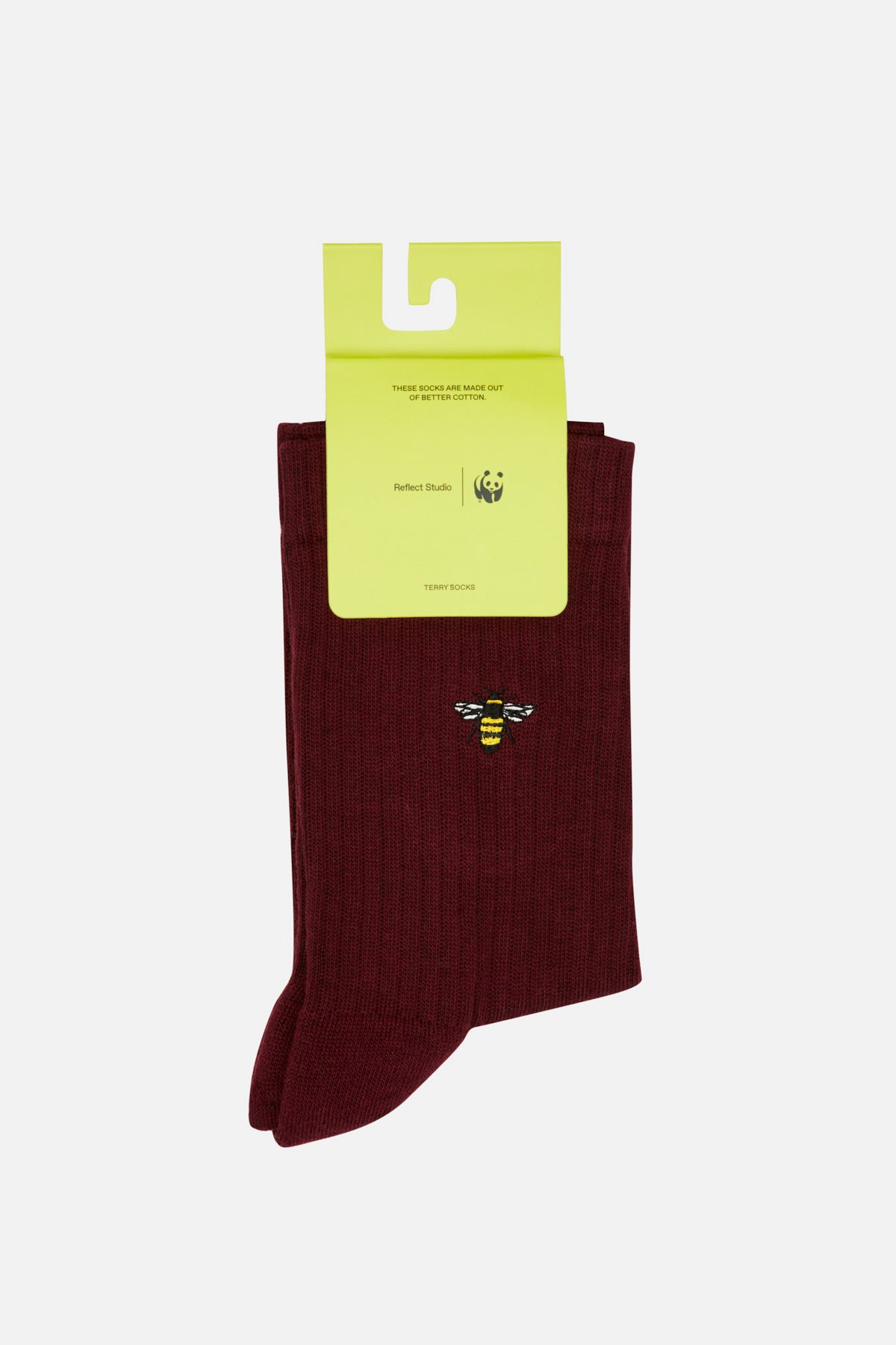 Bumble Bee Towel Socks - Burgundy