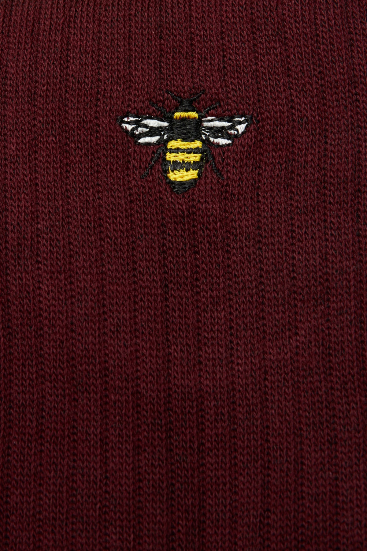 Bumble Bee Towel Socks - Burgundy