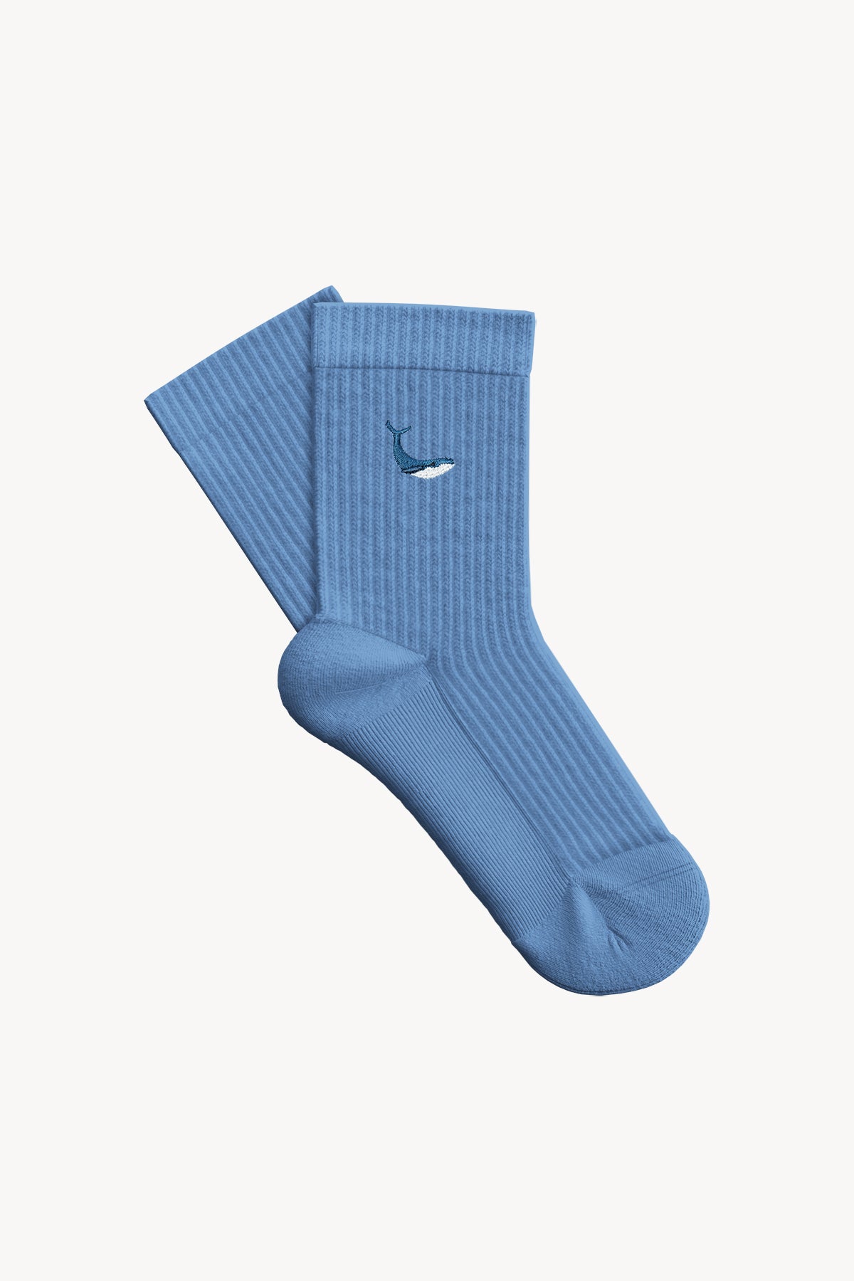 Whale Towel Socks - Blue