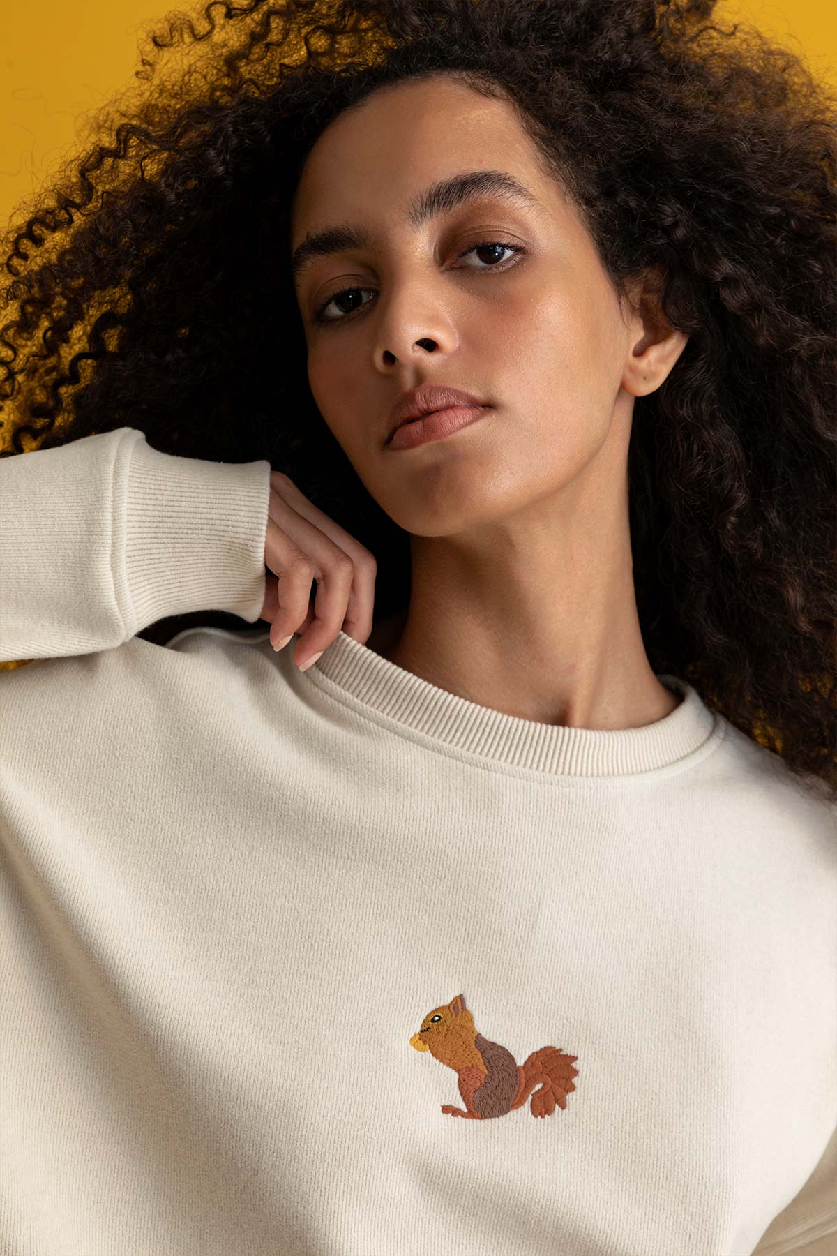 Squirrel Sweatshirt - Parchment Beige