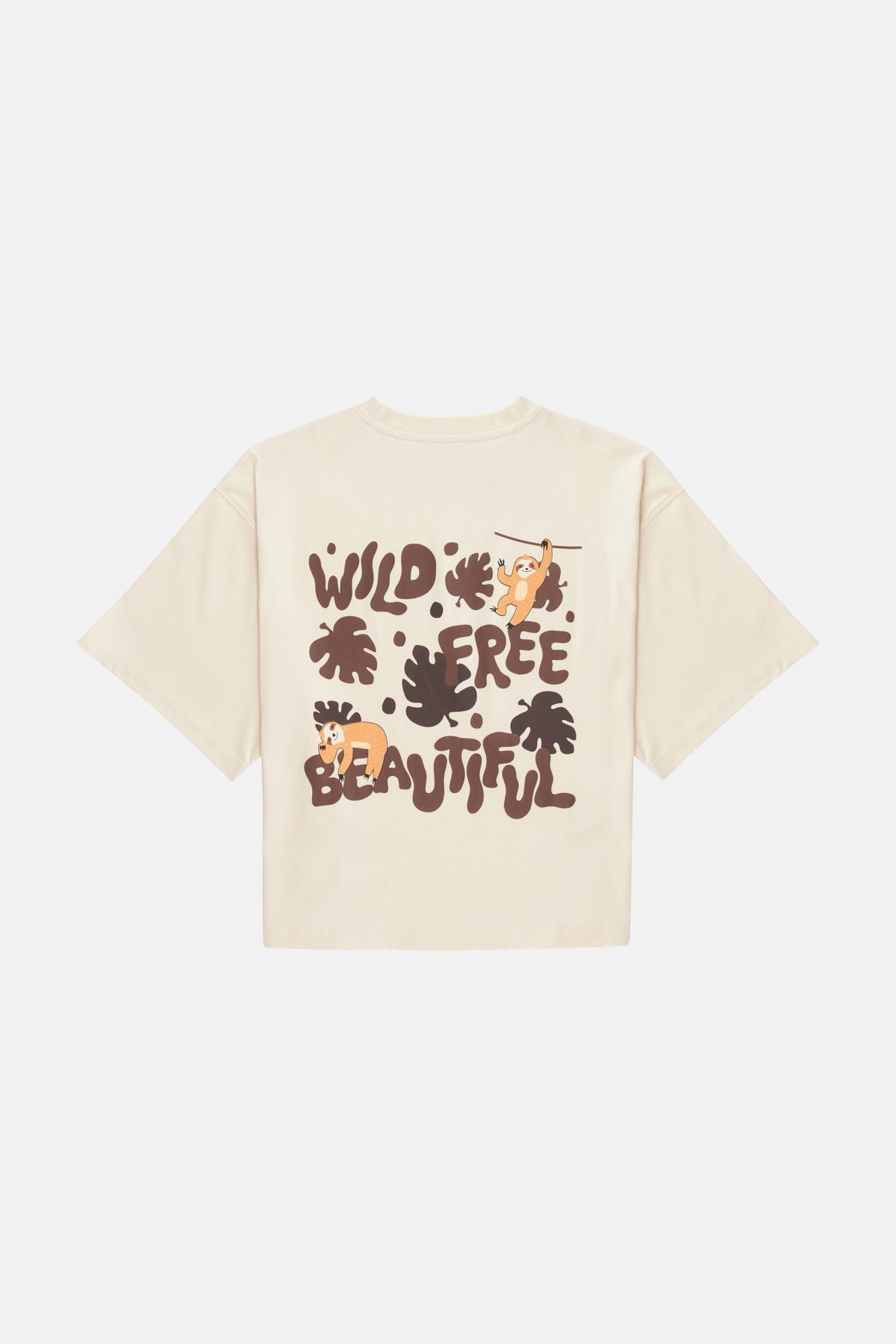 Wild Free Beautiful Oversize Crop T-Shirt - Beige