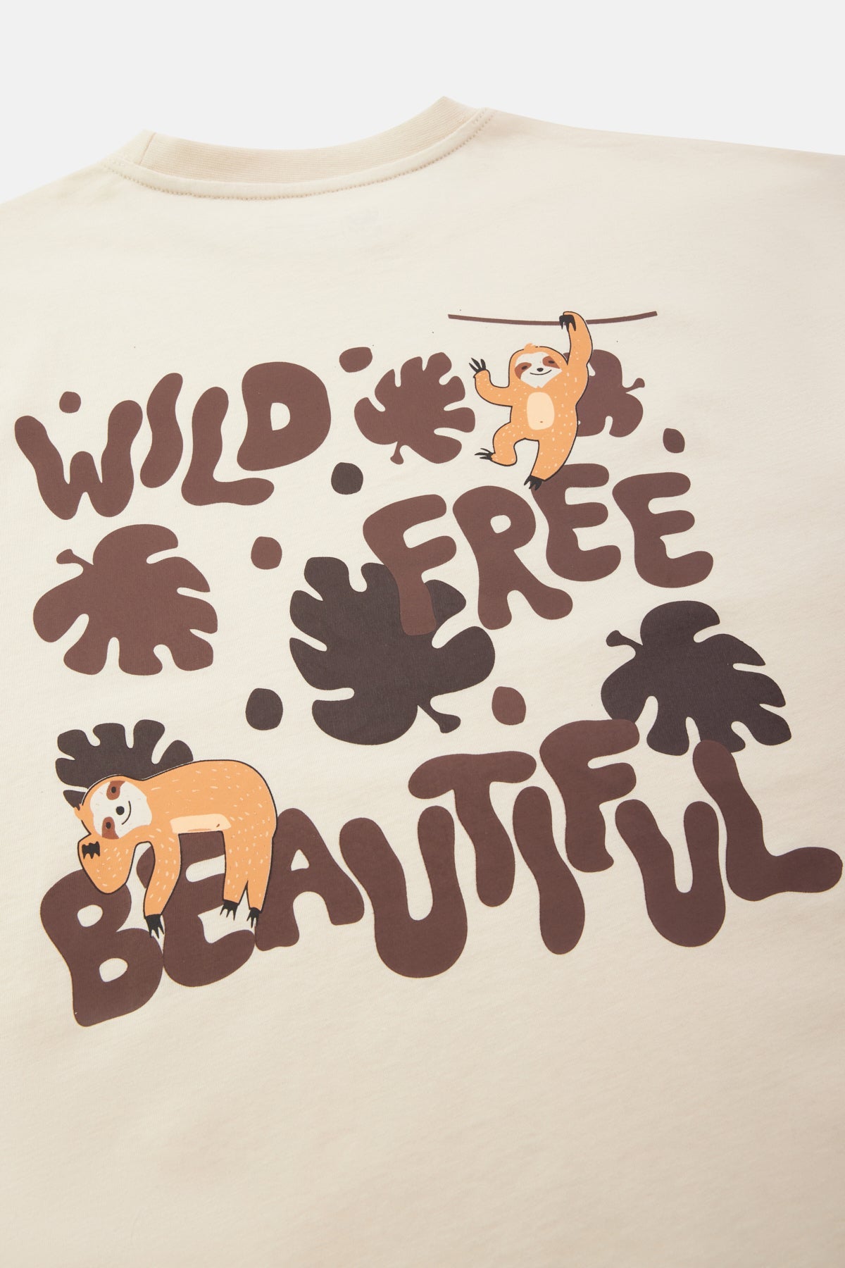 Wild Free Beautiful Oversize Crop T-Shirt - Beige