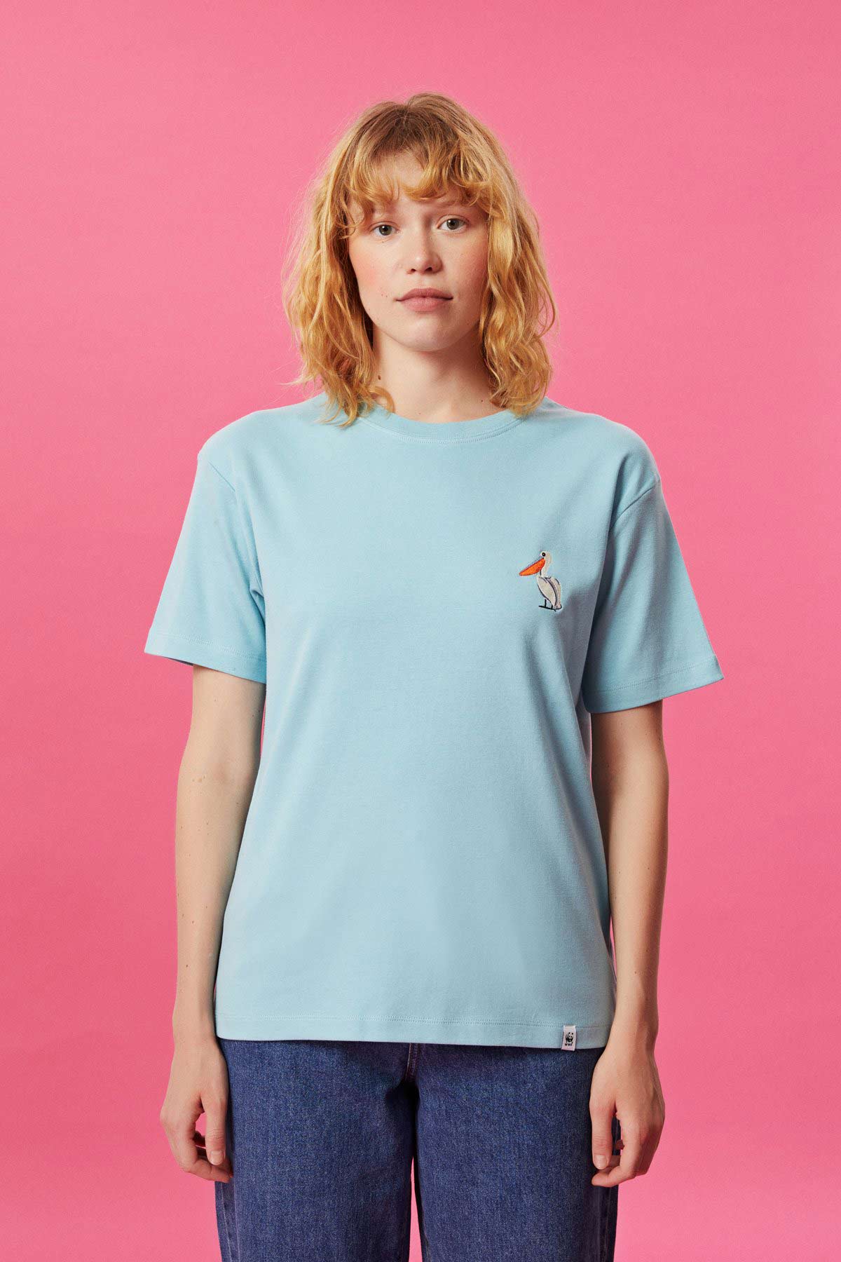 Dalmatian Pelican T-Shirt - Mint Blue