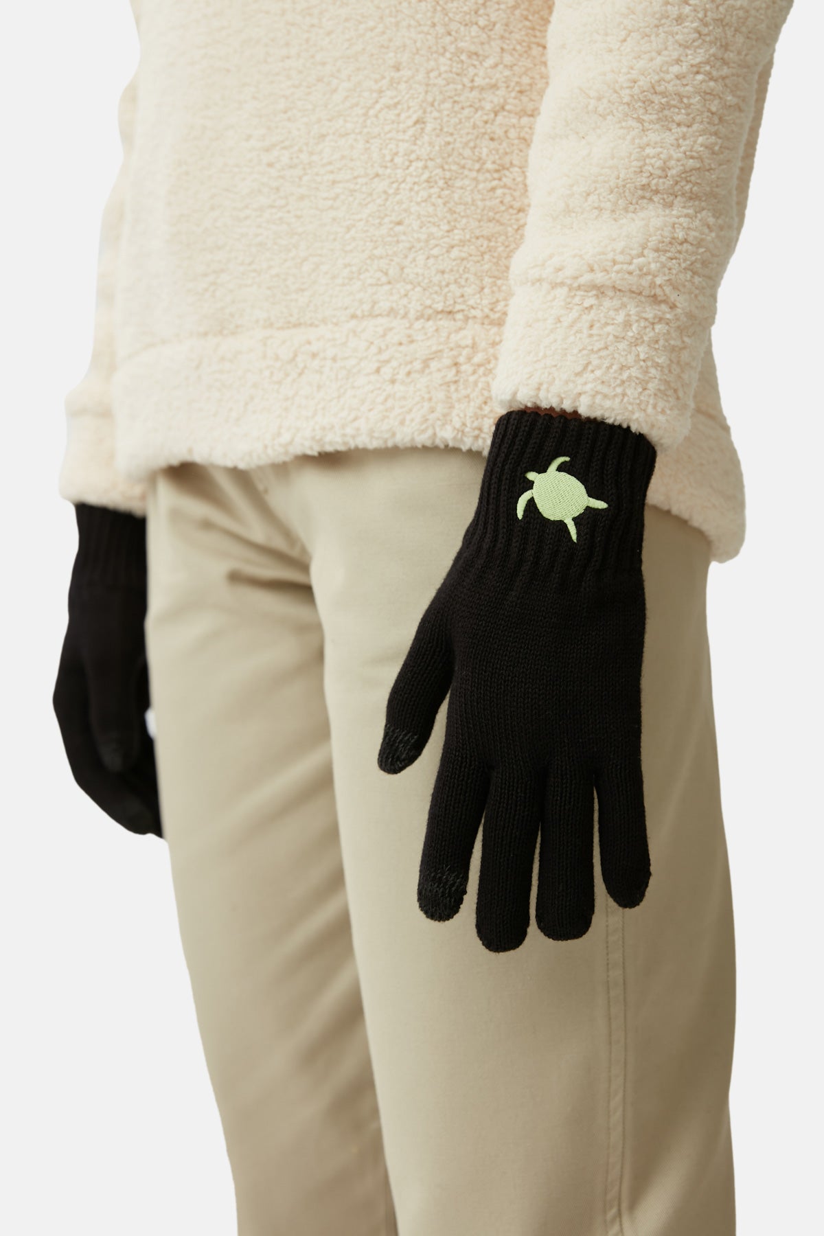 Green Sea Turtle Gloves - Black